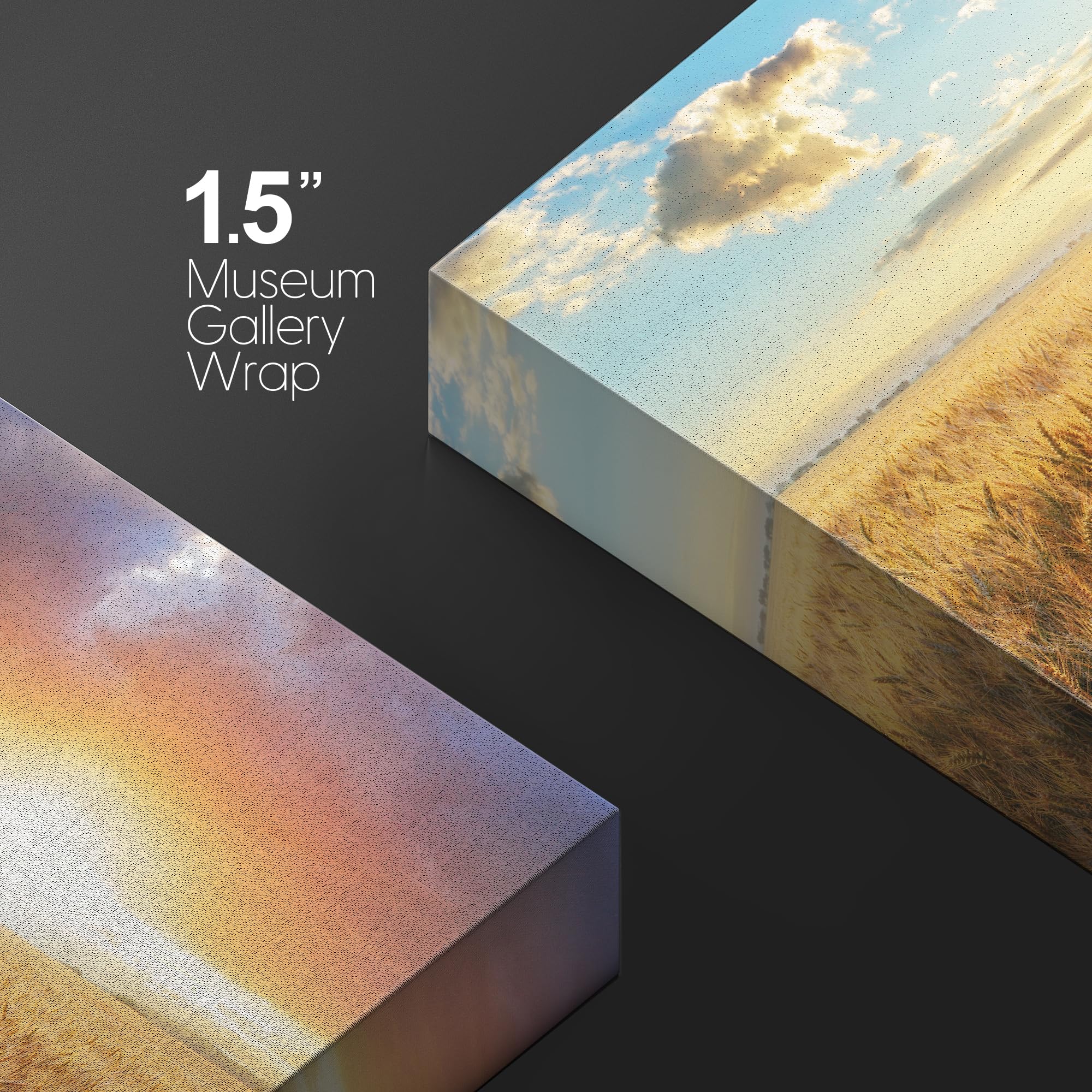 Canvas Prints Wall Art - Beautiful Scenery/Landscape Sunset Over Wheat Field | Modern Home Deoration/Wall Art Giclee Printing Wr