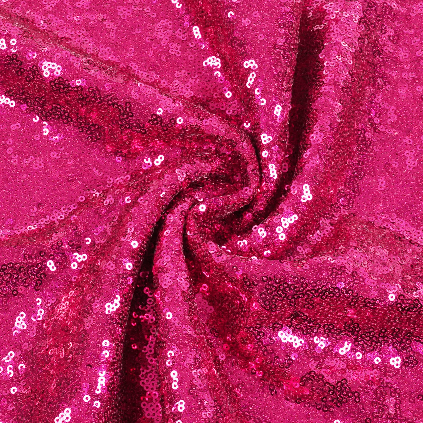 Poise3Ehome Hot Pink Sequin Tablecloth 60  120 Inch Rectangle Sparkly Fabric Table Cloth For Baby Shower Birthday Party Wedding