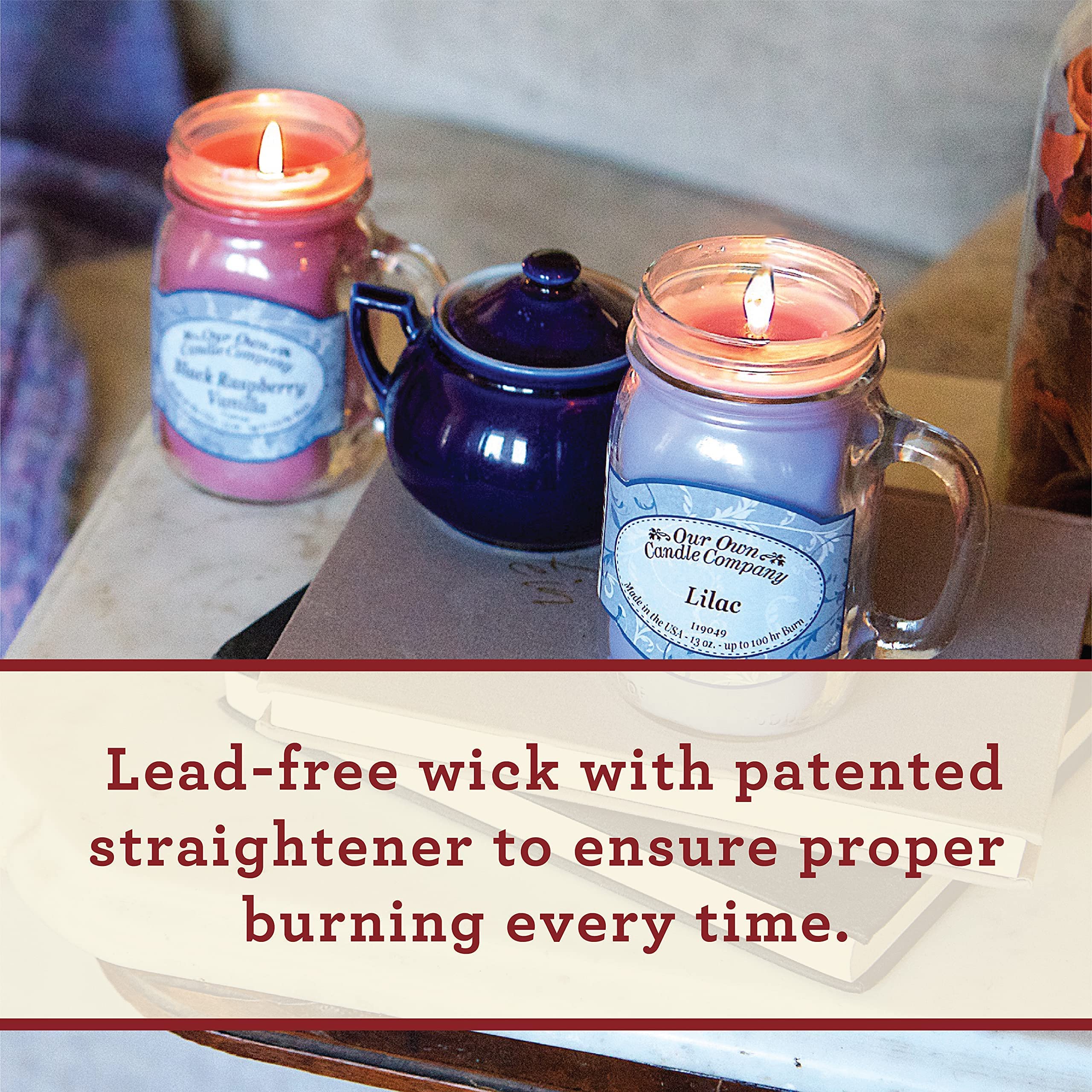 Our Own Candle Company, Tuscan Vineyard Scented Mason Jar Candle, 100 Hour Burn Time,13 Ounces