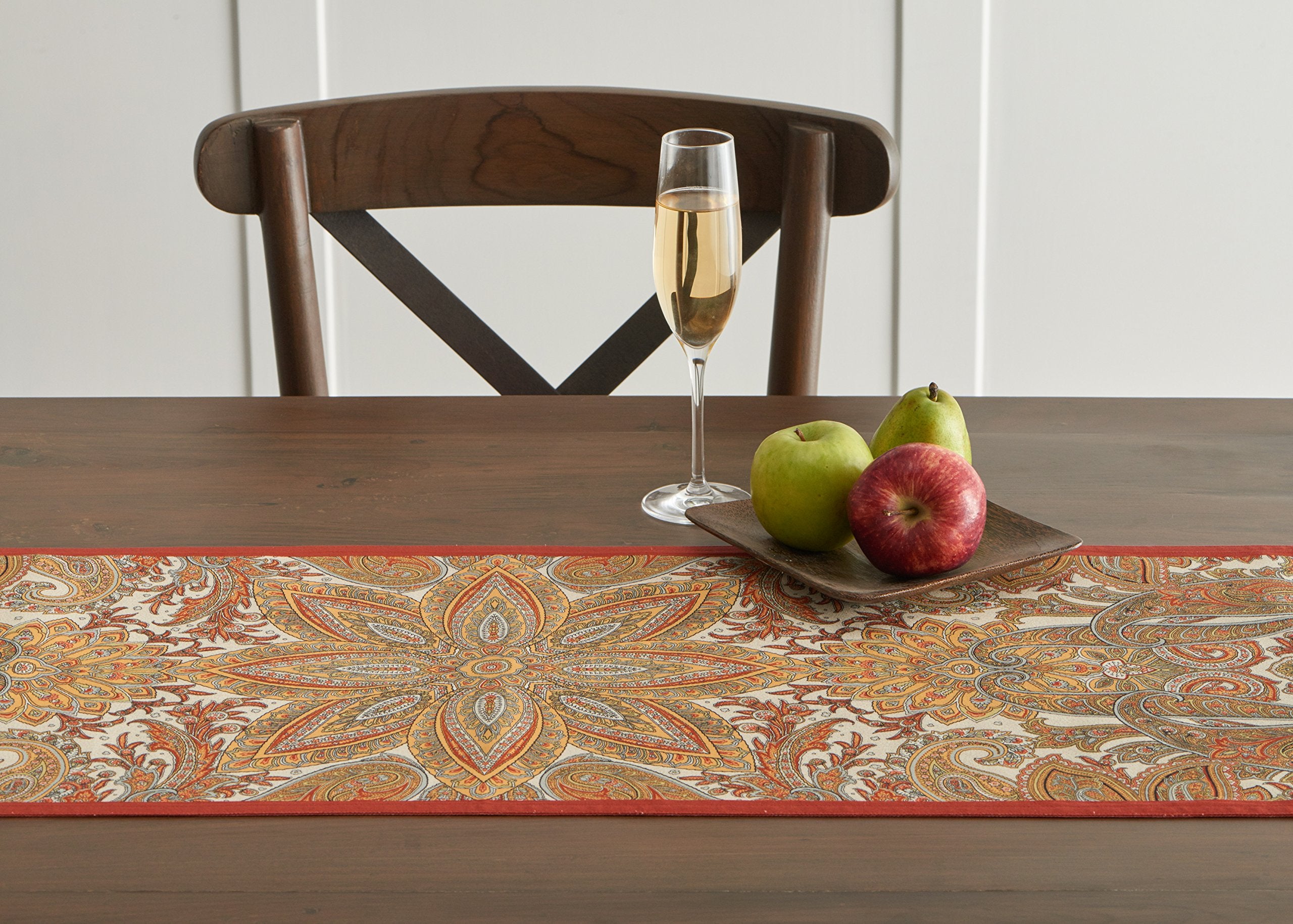 Maison D' Hermine Table Runners 100% Cotton 14.50Inch X 72Inch Tablerunner, Decorative Table Runner, Dining & Camping, Kashmir P