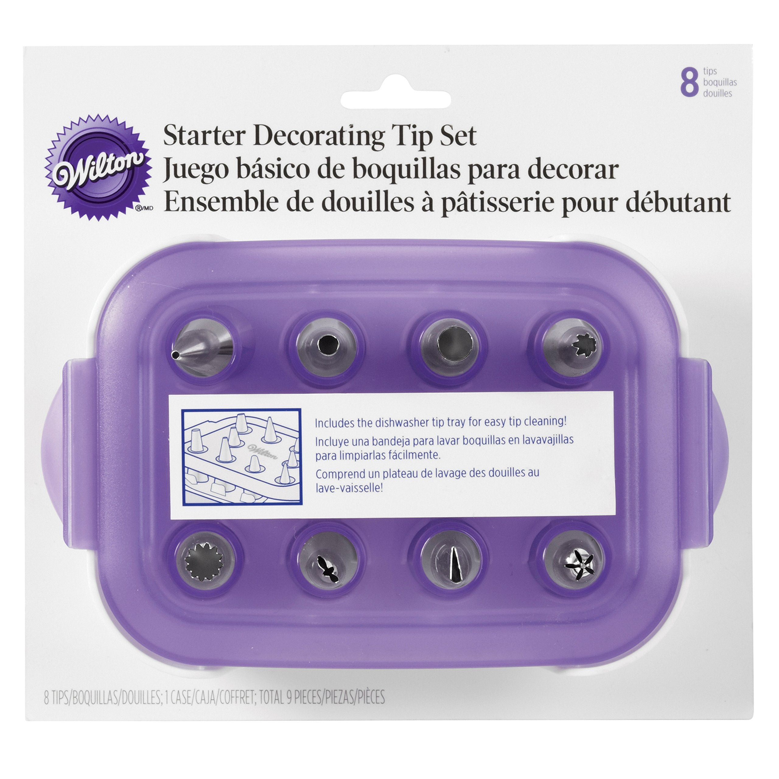 Wilton Piping Tip Set For Cake & Cupcake Decorating, 9-Piece With Carrying Case