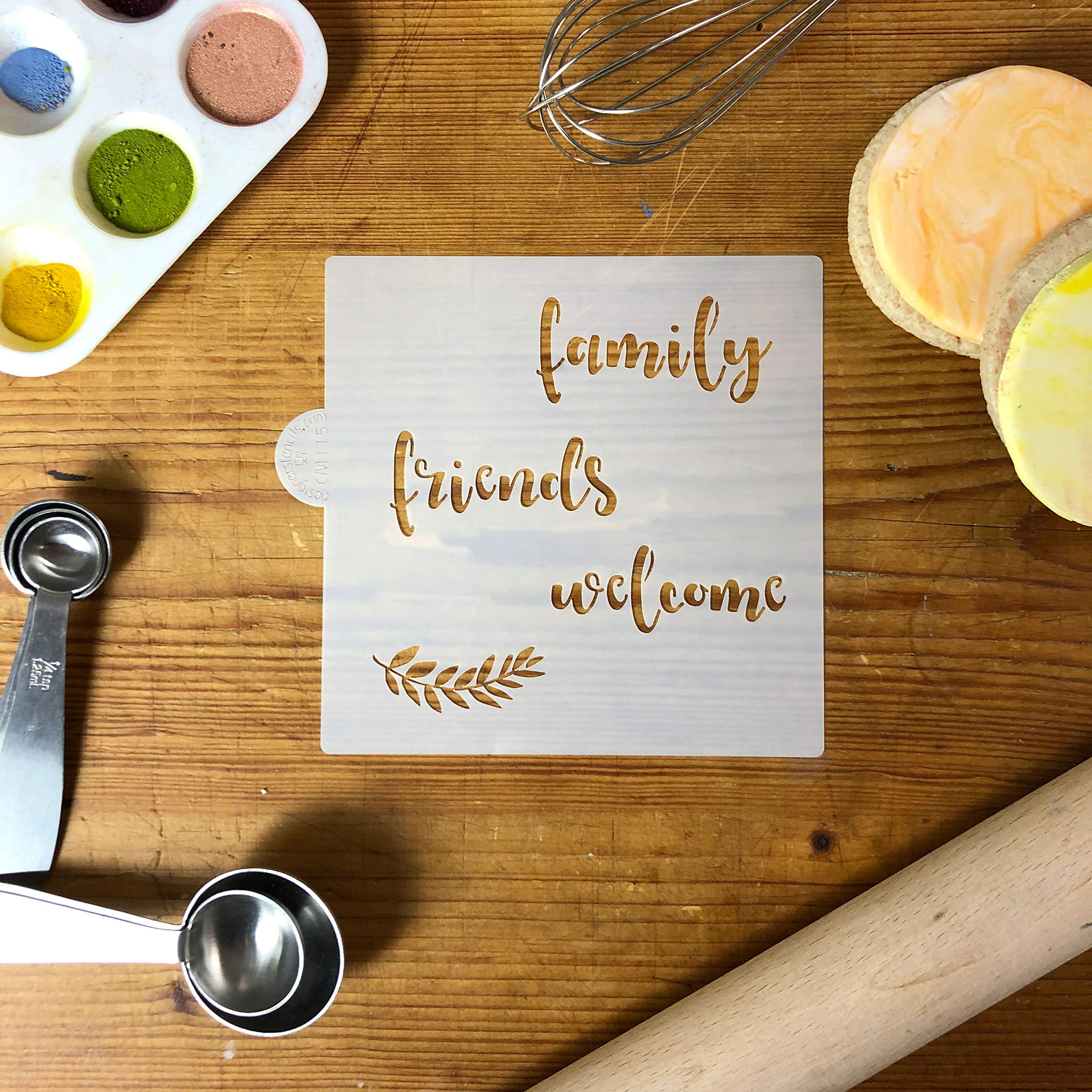 Family, Friends, Welcome Cookie And Craft Stencil Cm115 By Designer Stencils