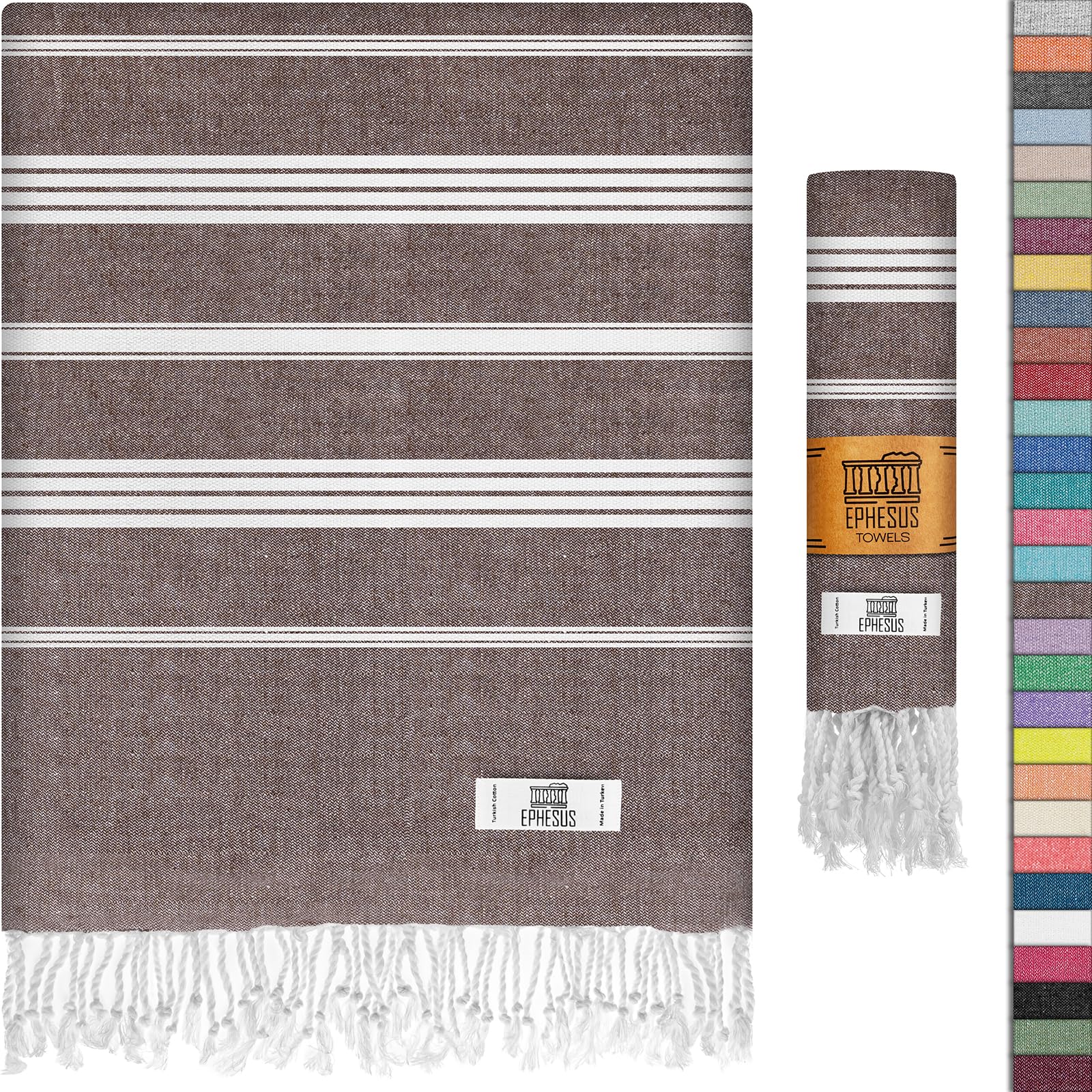 Ephesus Towels Turkish Beach Towel - 38X70 Inch Oversized - Sultan Design - Turkish Towel For Beach, Bath, Pool, Gym, Yoga - Pre