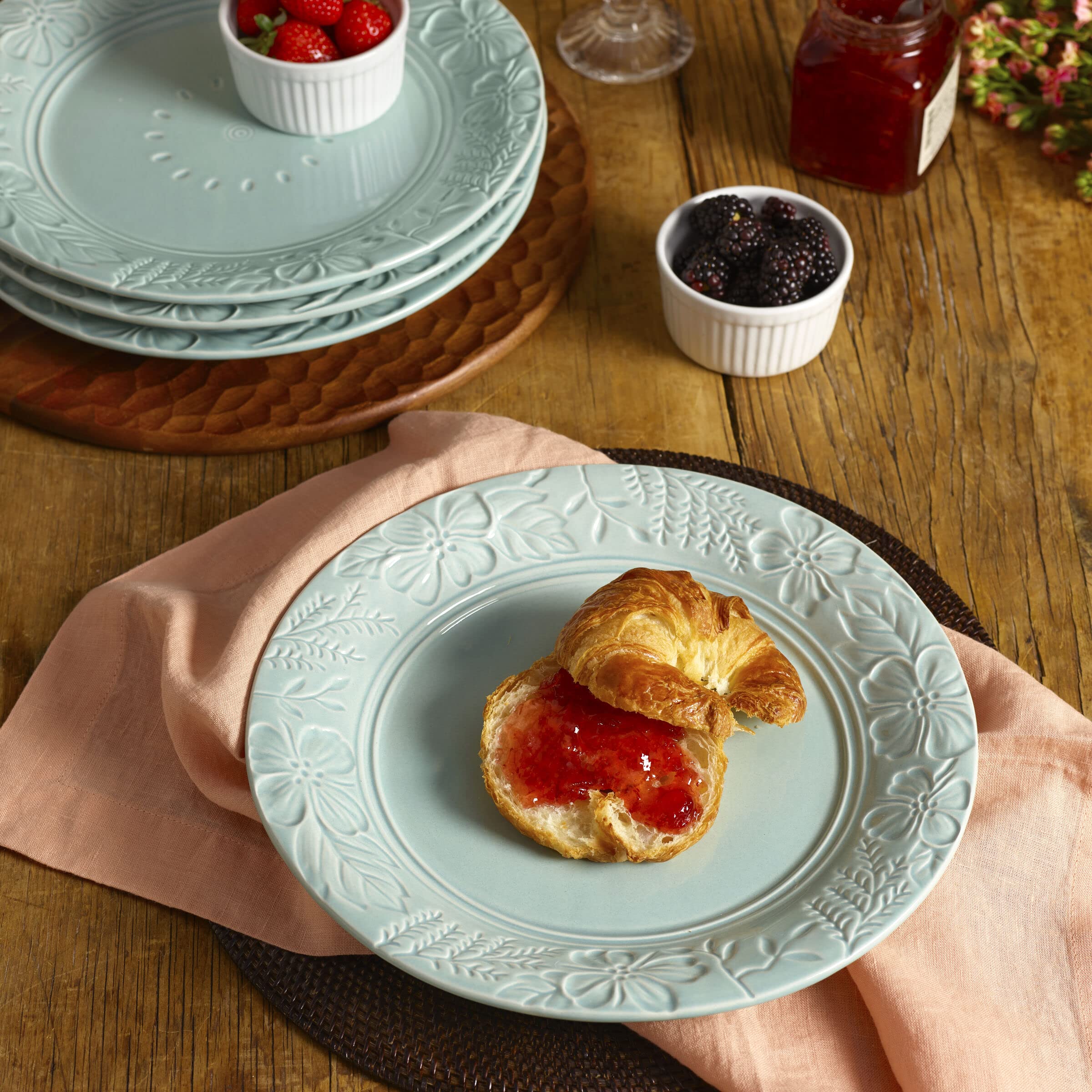 Fitz & Floyd English Garden Dinner Plate, Set Of 4, 11 Inch, Blue