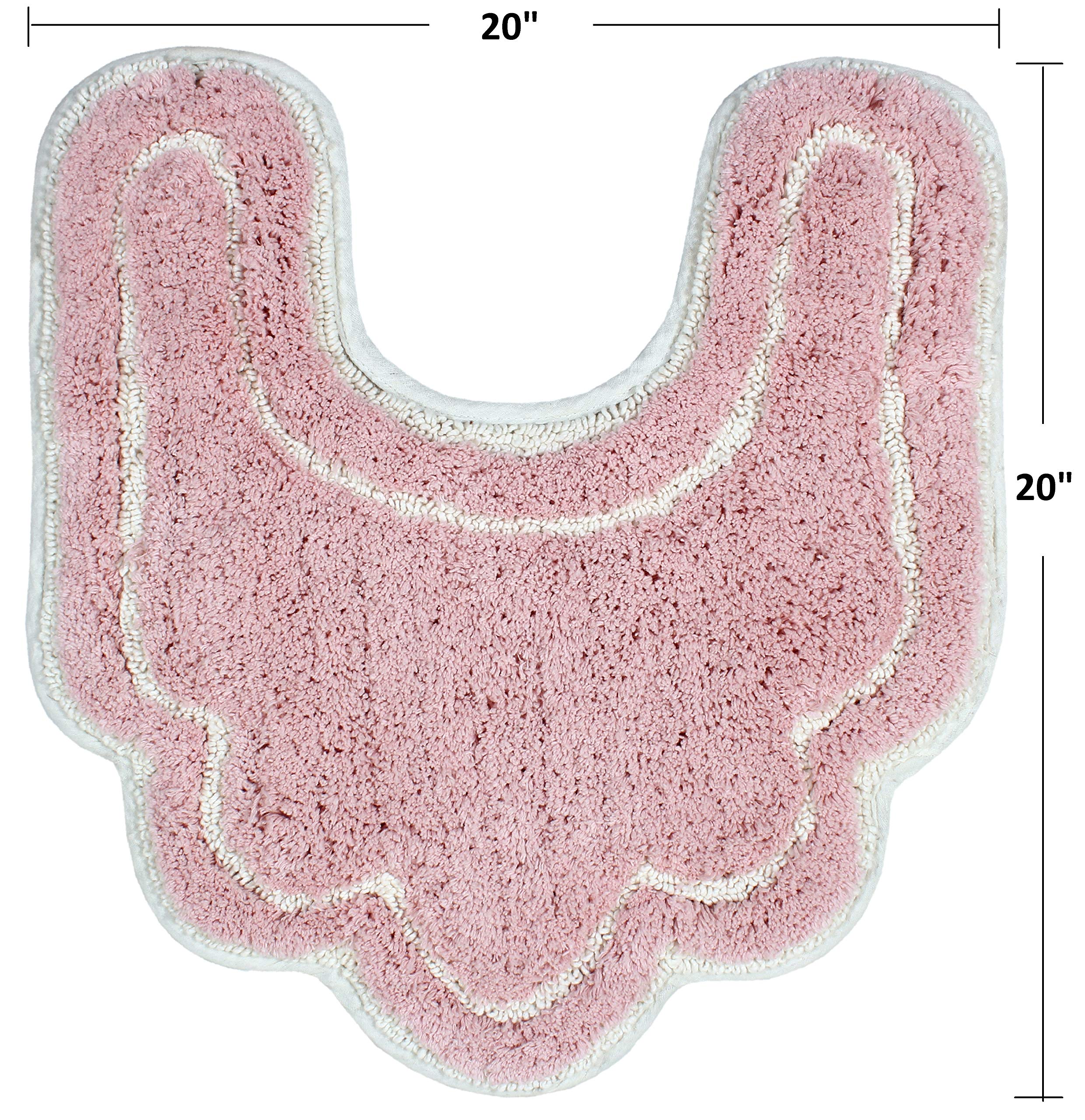 Home Weavers Allure Collection Toilet Rugs U Shaped Contour,Extra Thick Toilet Rug, Non-Slip Contour Mat For Bathroom,100% Cotto
