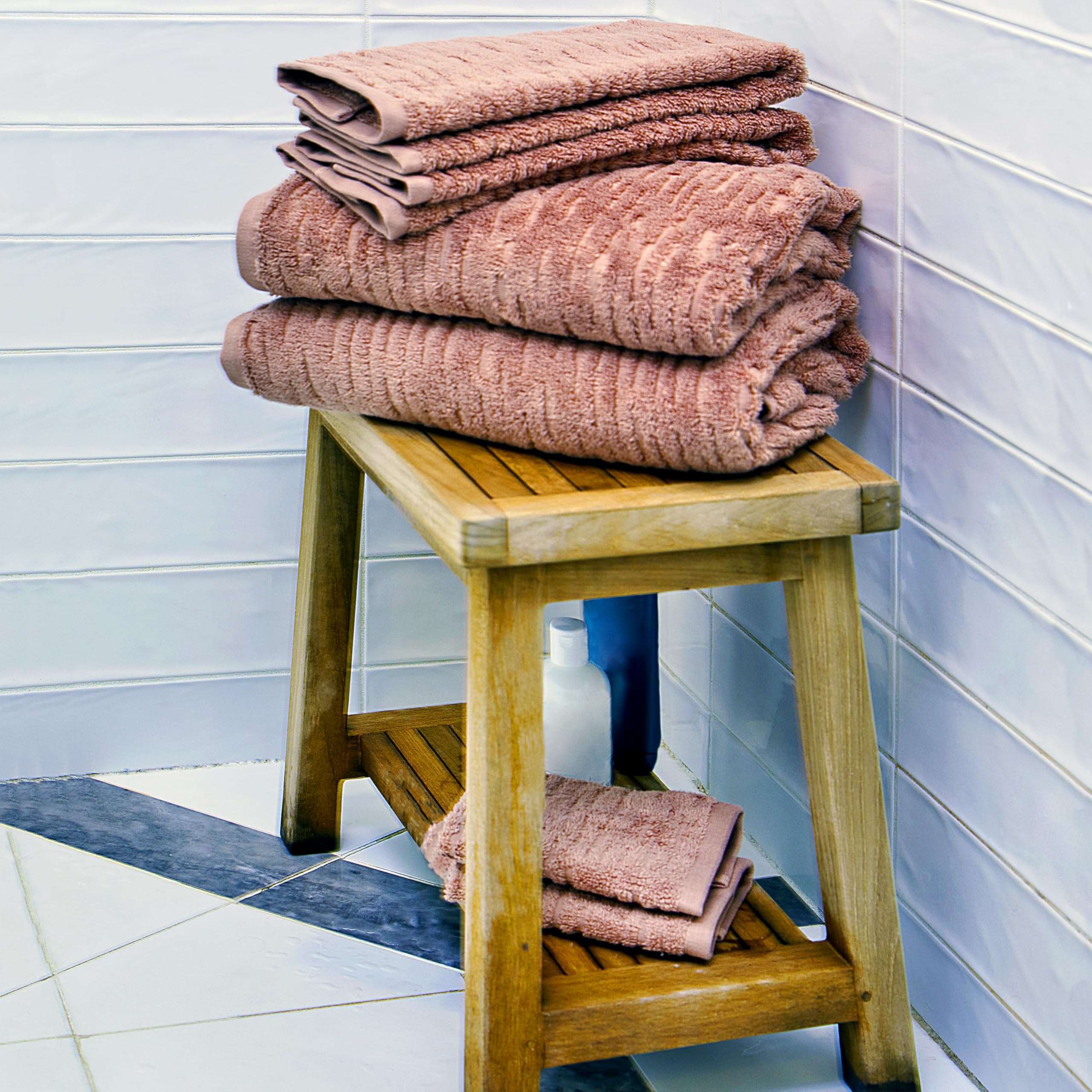 Skl Home Cloudsoft Cotton Luxury 4-Piece Washcloth Set, Clay