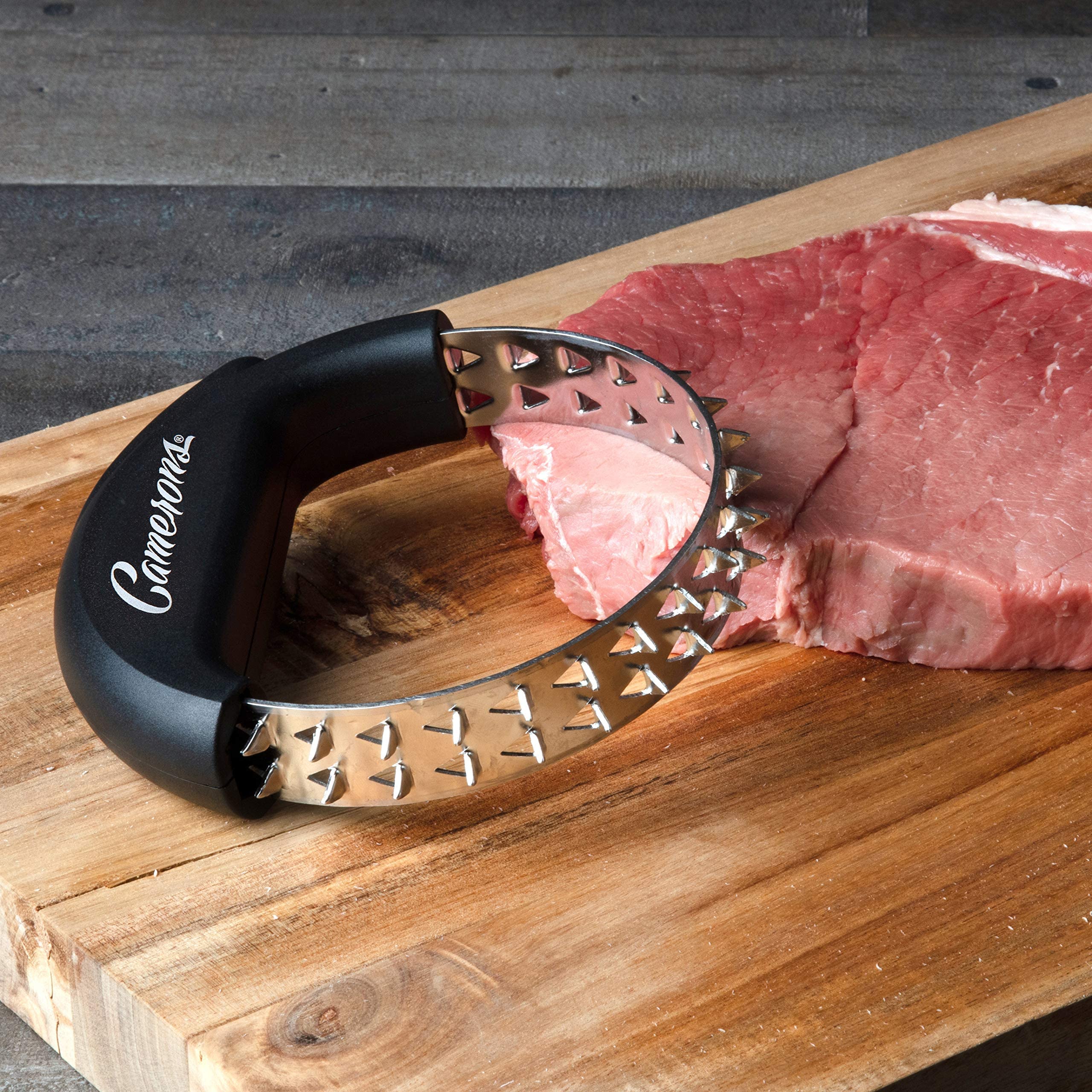 Camerons Rolling Meat Tenderizer Bbq Tool - Stainless Steel Sharp Blades Break Down Tough Tendons In Beef, Poultry, Steak & More