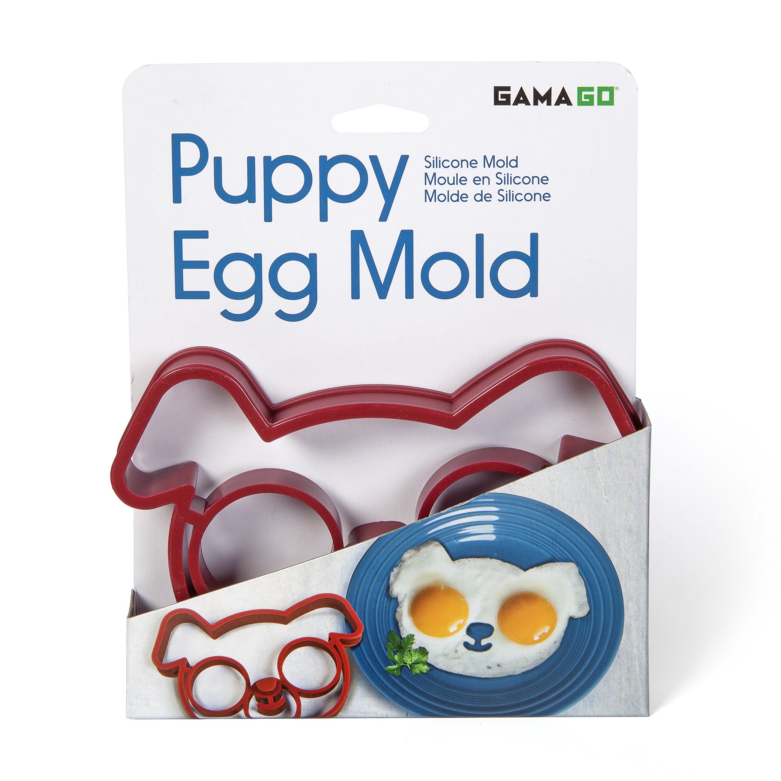 Gamago Puppy Breakfast Mold - Cute Shaped Egg Mold For Eggs Pancakes Chococlate Candy And More - 100% Silicone