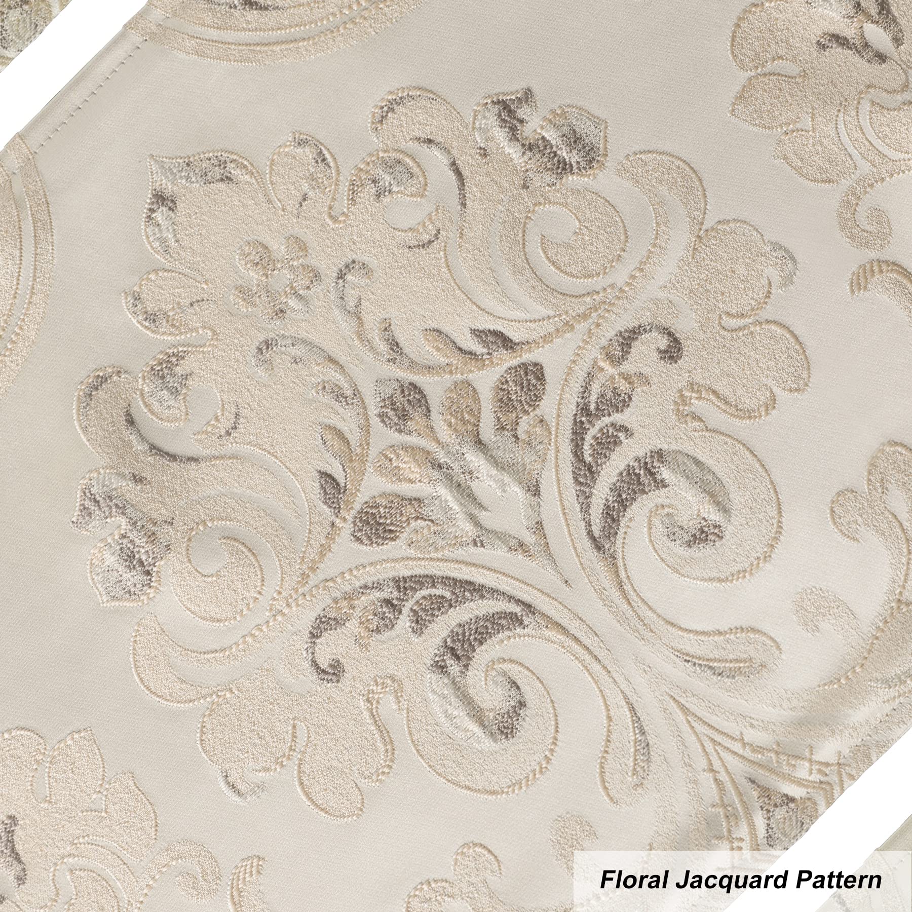Loom And Mill Luxury Damask Placemats Set Of 6, Floral Jacquard Table Place Mats For Dining Table Kitchen Room Thanksgiving Chri