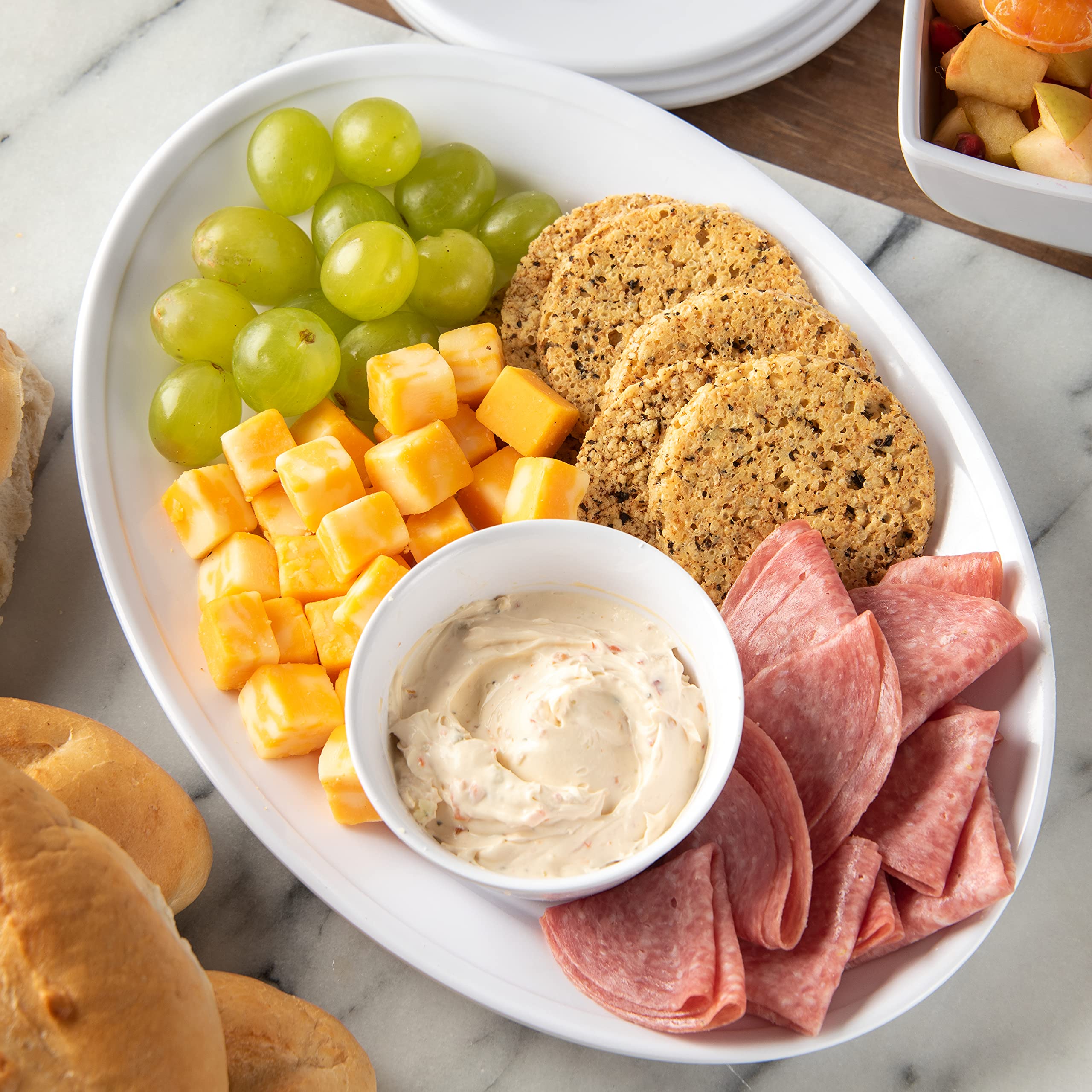 Carlisle Foodservice Products Displayware Plastic Catering Platter 21'' X 15'' White