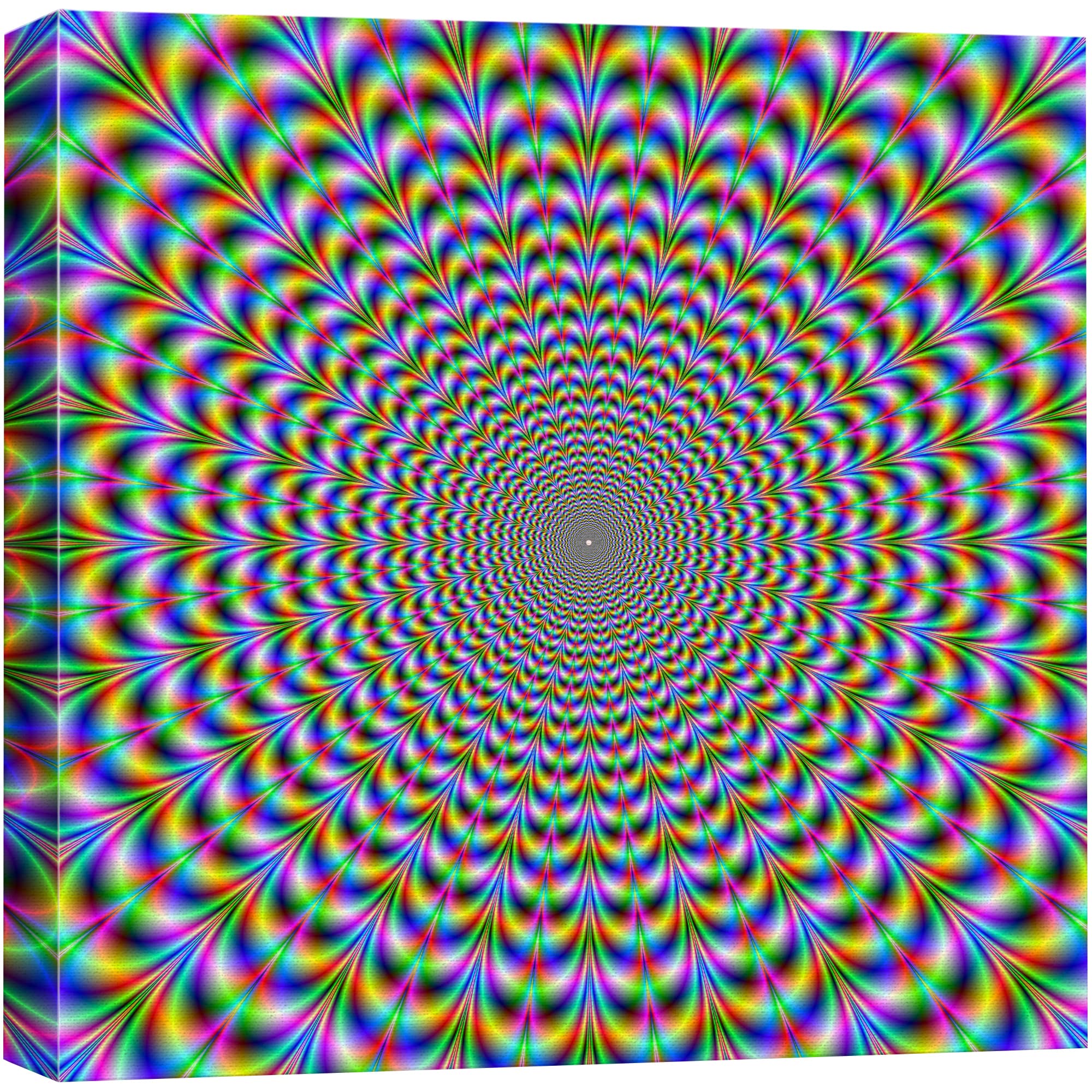 Wall26 - Canvas Prints Wall Art - Holographic Optical Illusion Spiral Rainbow | Modern Wall Decor/Home Decoration Stretched Gall