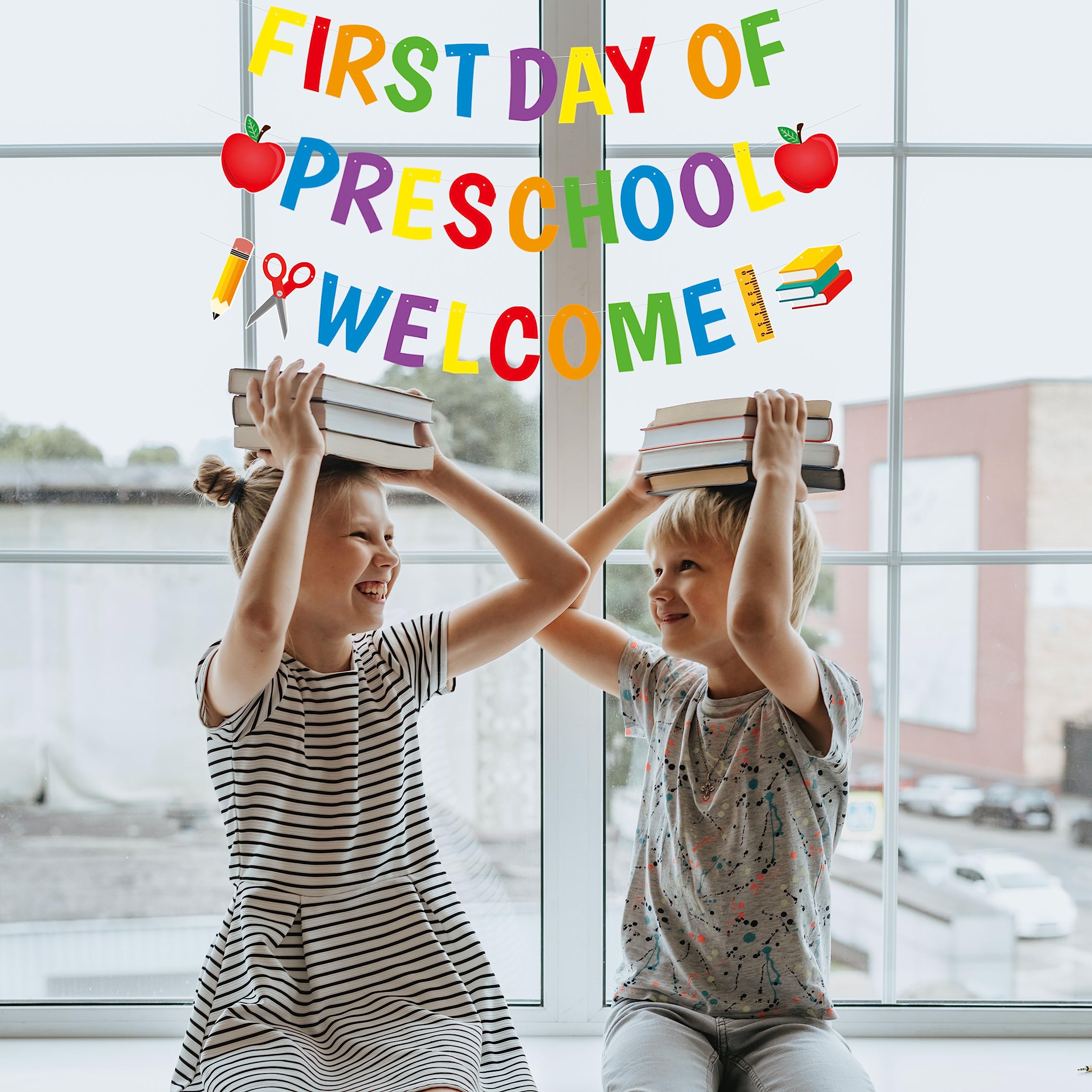 First Day Of Preschool Banner Decorations, Back To School Preschool Party Supplies, Welcome Back To Preschool Banner, Back To Sc