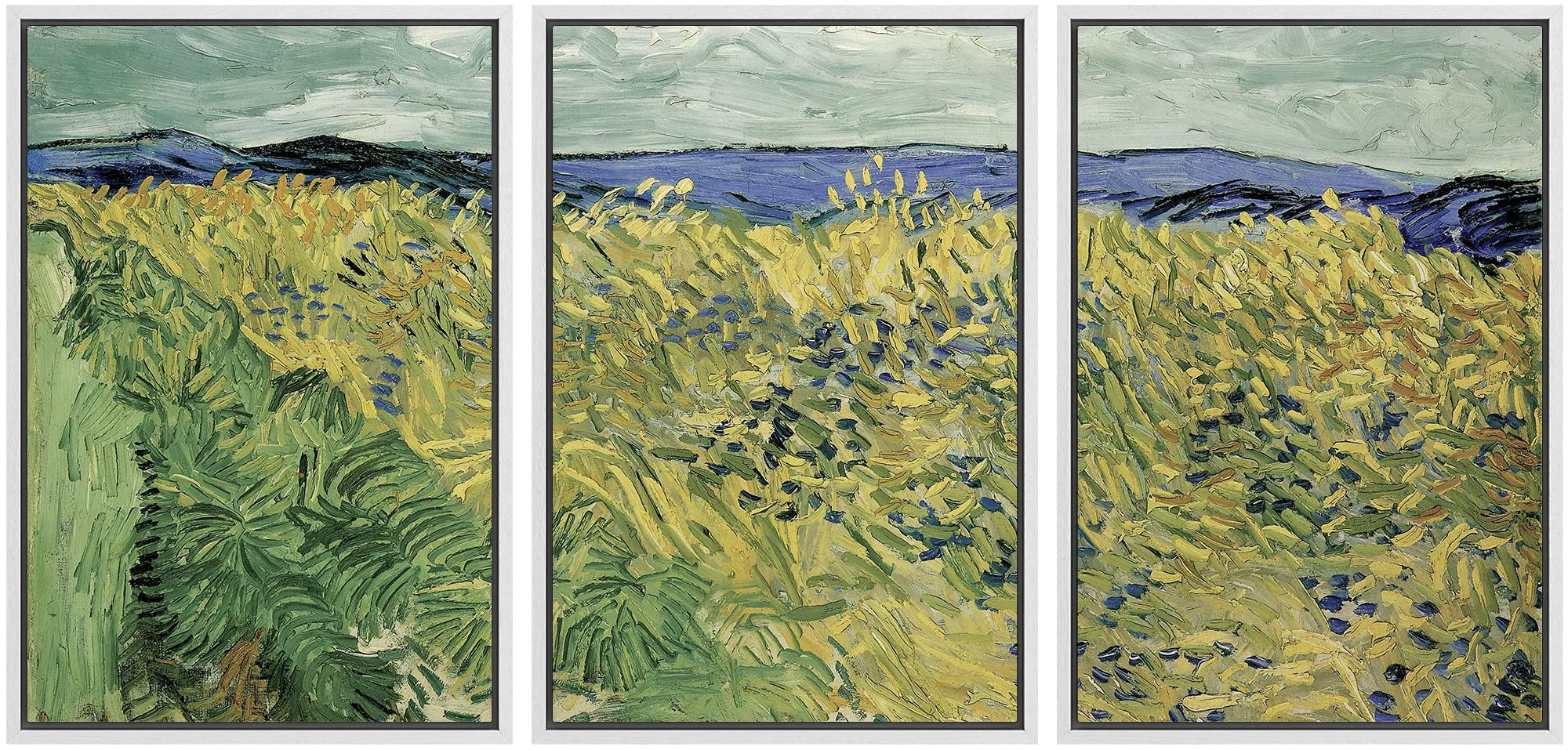 Wall26 Framed Canvas Print Wall Art Set Wheat Field With Cornflowers Vincent Van Gogh Classical Illustrations Fine Art Decorativ