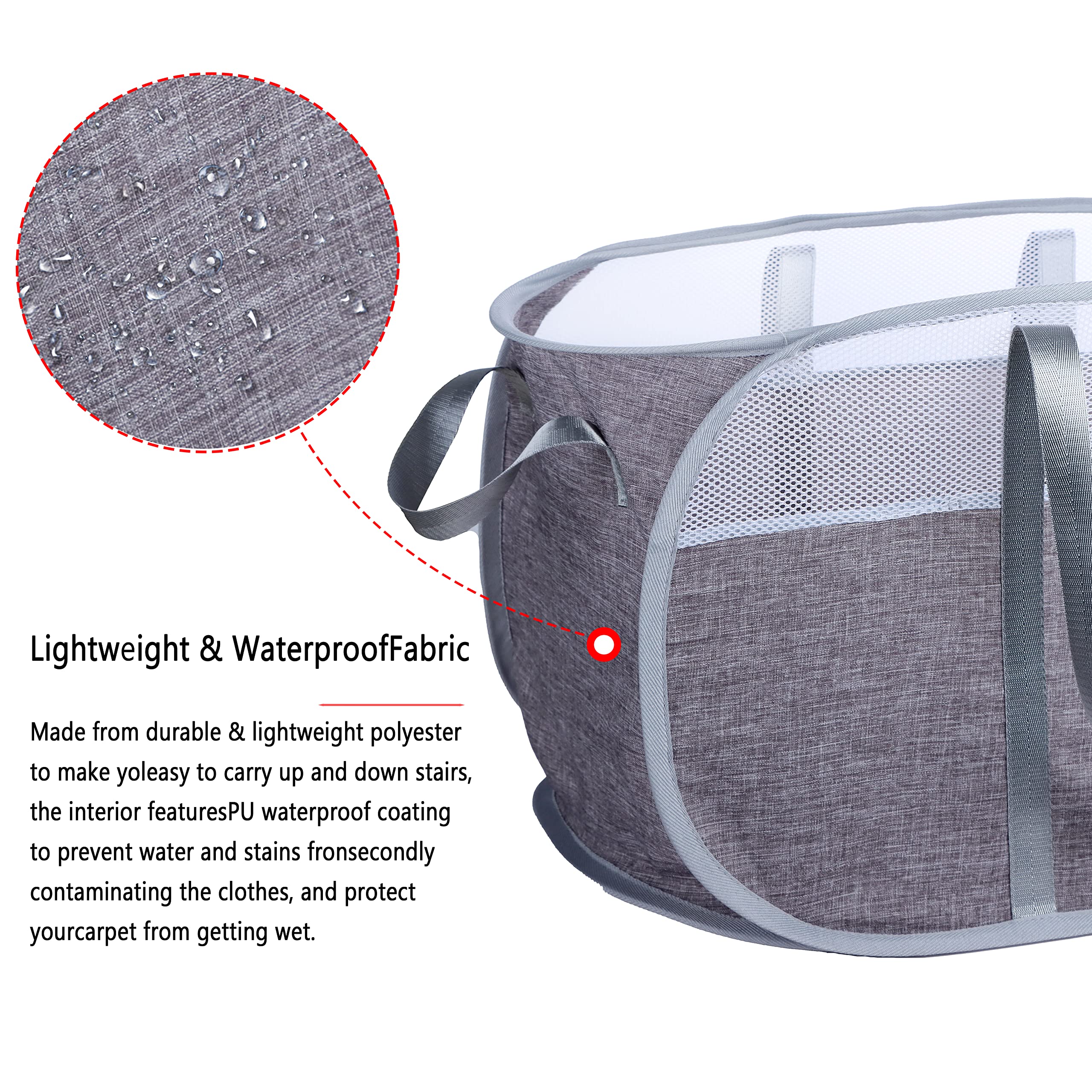 Pop Up Laundry Hamper,With Durable Handles Collapsible Laundry Basket,Easy To Open And Fold For College Dorm,Kids Room,Travel (G
