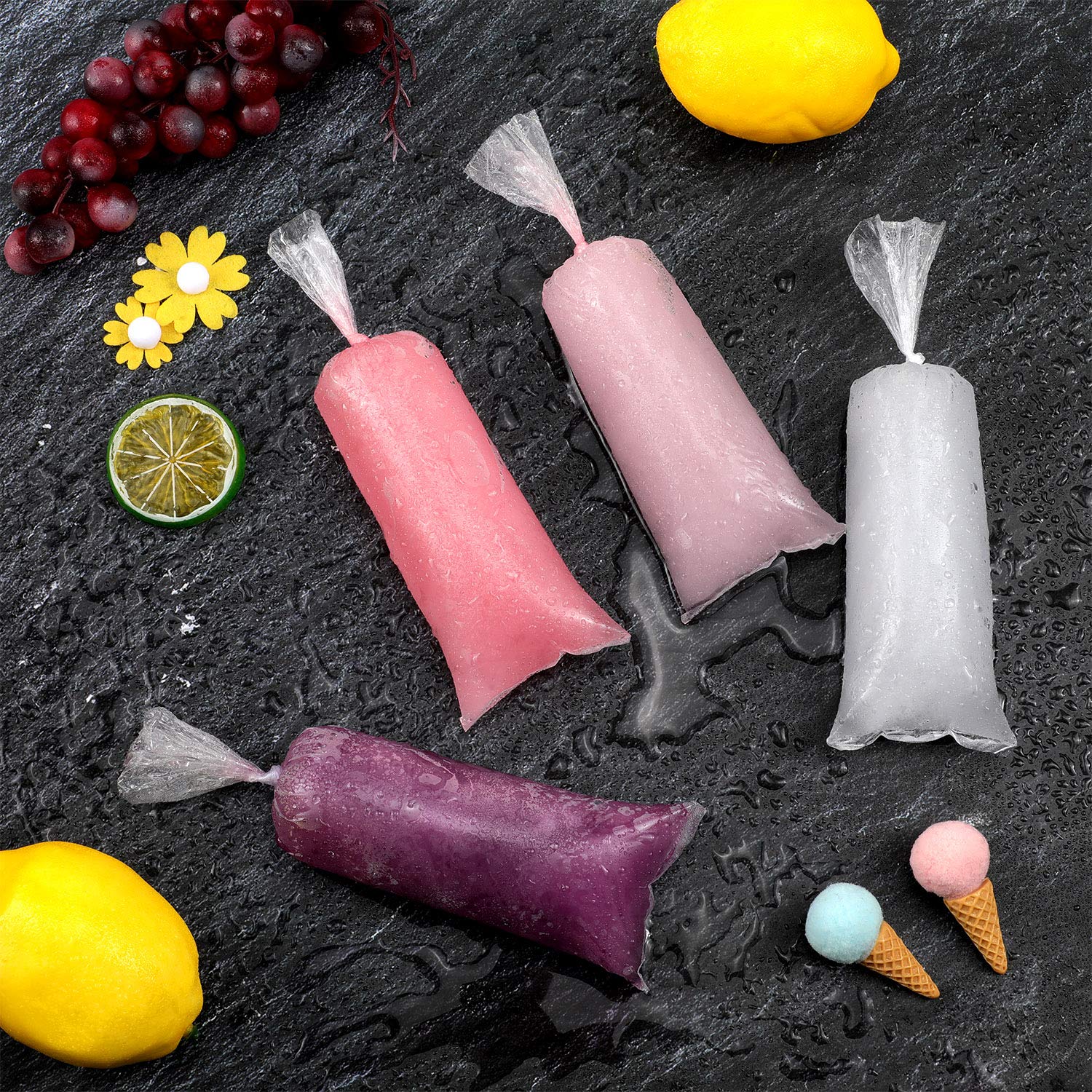 Boao Lolly Bags Disposable Ice Cream Mold Bags Plastic Ice Candy Bags For Making Ice Creams Yogurt Candy