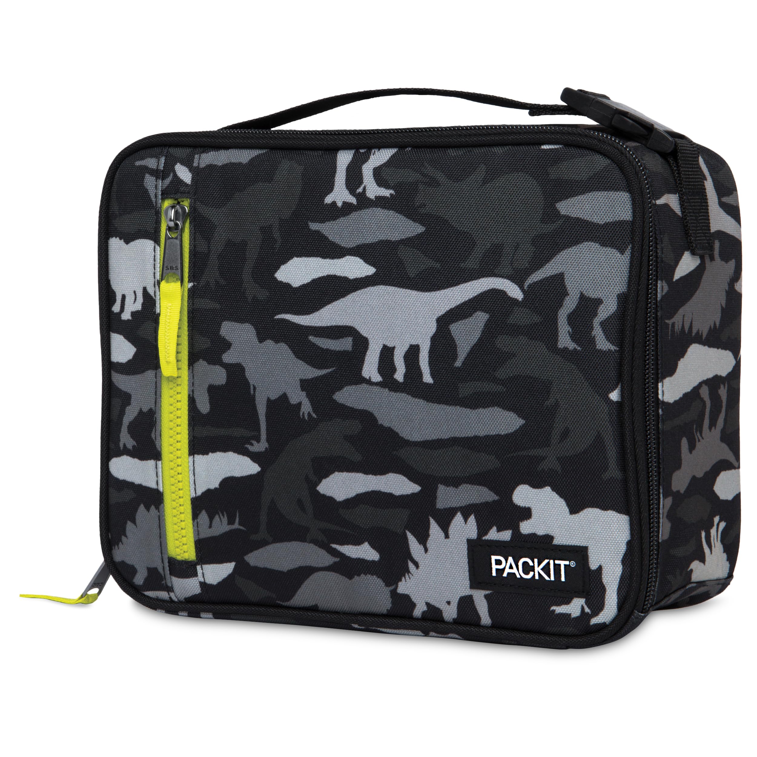 Packit Freezable Classic Lunch Box, Sporty Camo Charcoal Navy, Built With Ecofreeze Technology, Collapsible, Reusable, Zip Closu