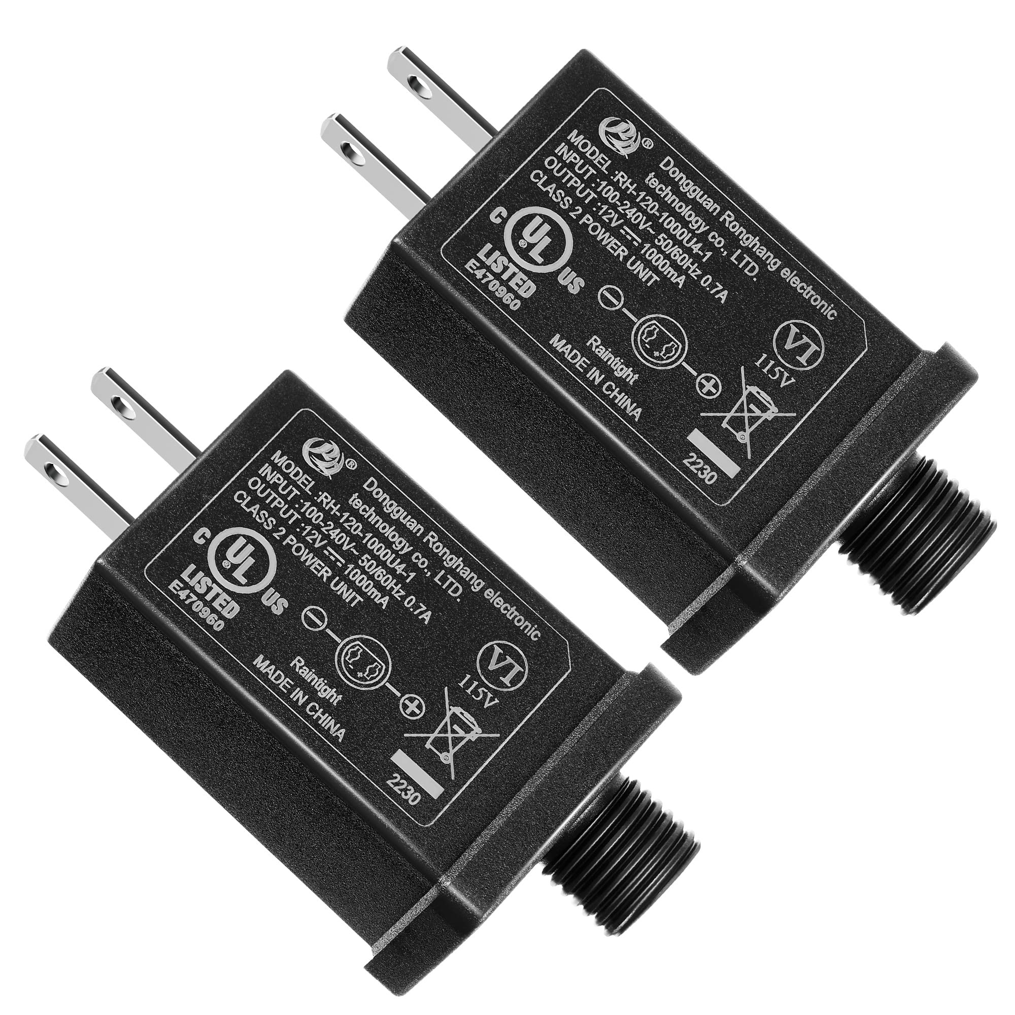 2 Pcs Replacement Yard Inflatable Adapter Power Supply Adaptor 12Vdc 1.0A Class 2 Power Supply for Halloween Christmas Inflatabl