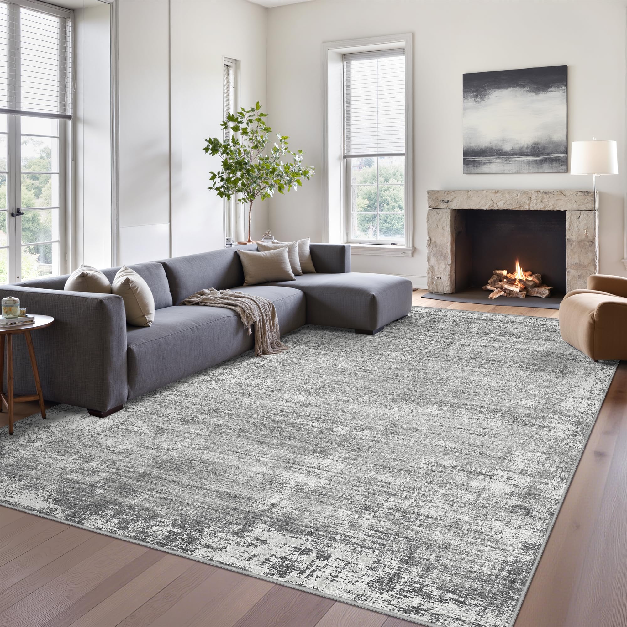 zesthome 4x6 Area Rugs, Washable Rugs for Living Room, Modern Abstract Area Rug, Stain Resistant Rugs for Bedroom, Dining Room, 