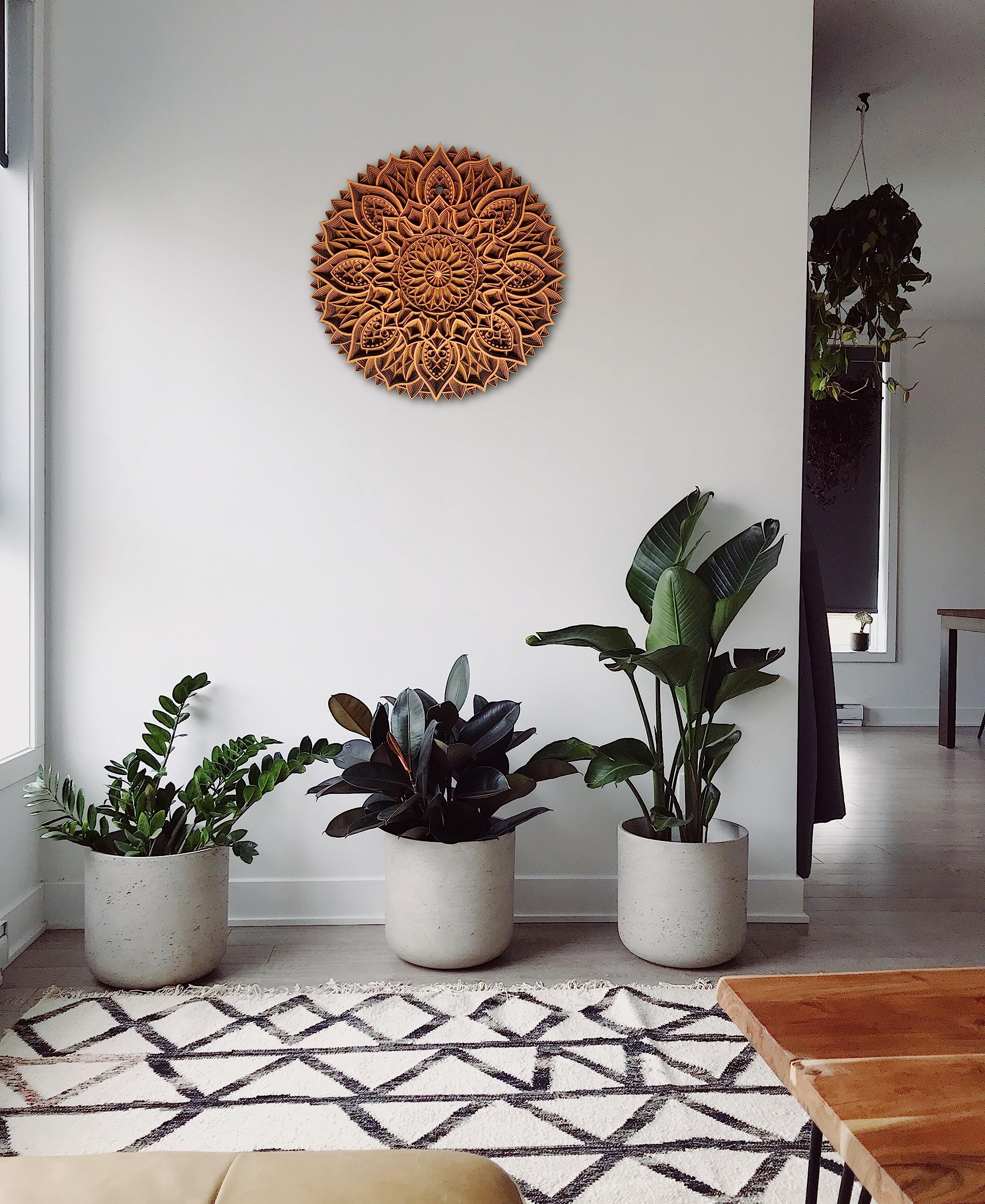 Gloridec Wooden 3D Mandala Wall Decore | Decorative Multi Layered Round Mandala Wall Art, Living Room Wall Hanging | Mandala Wal