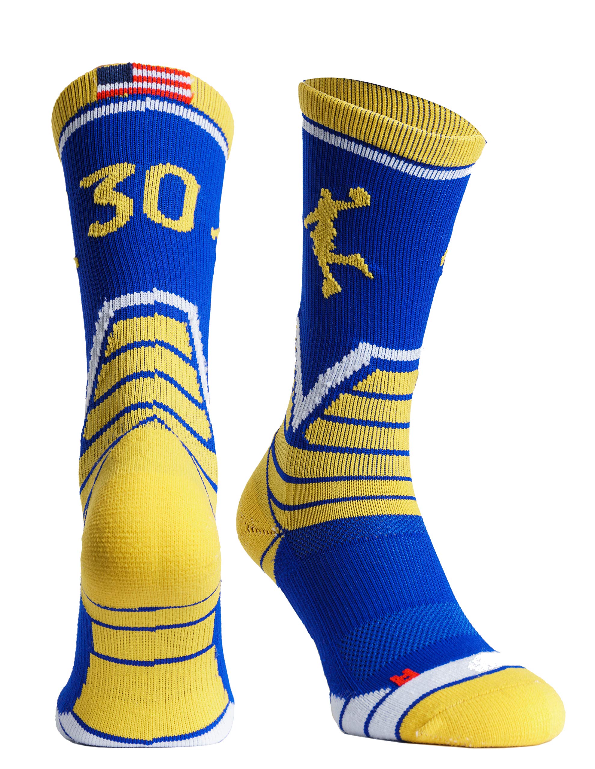 Forever Fanatics Youth Boys Basketball Socks Sports Athletic Crew Socks With Basketball Arm Sleeve - Made In Usa (30 Royalgold,