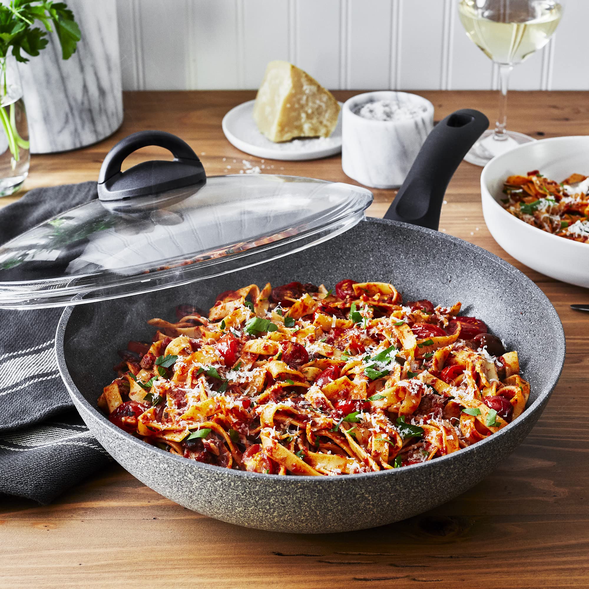BALLARINI 11-inch Nonstick Stir Fry Pan with Lid, Durable Aluminum, Made in Italy, Model 1010560