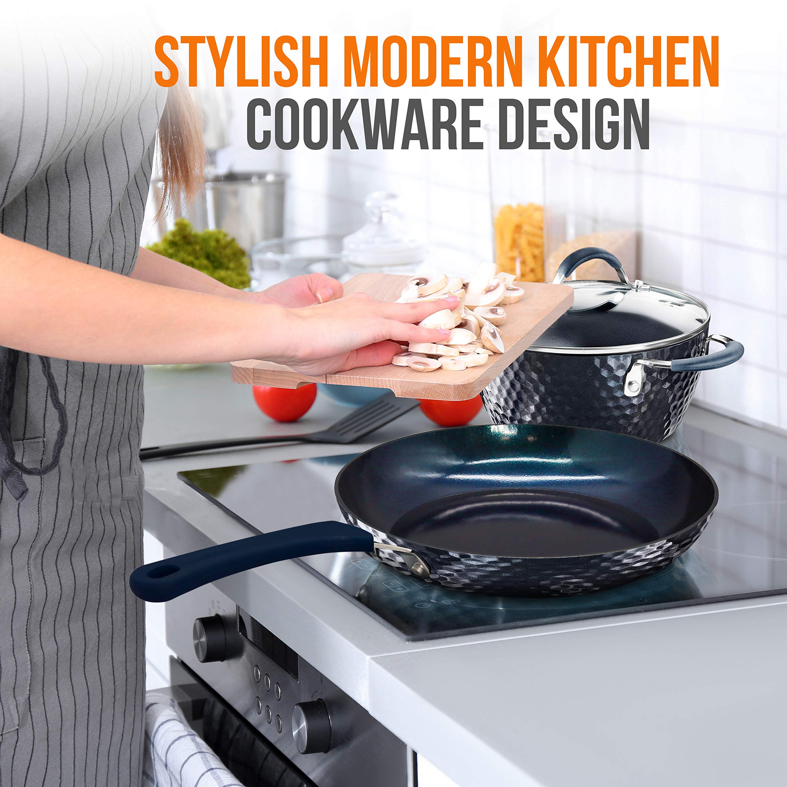 Nutrichef 8''Durable Small Fry Pan Non-Stick High-Qualified Kitchen Cookware,Induction Compatible Ptfe/Pfoa/Pfos-Free Heat Resis