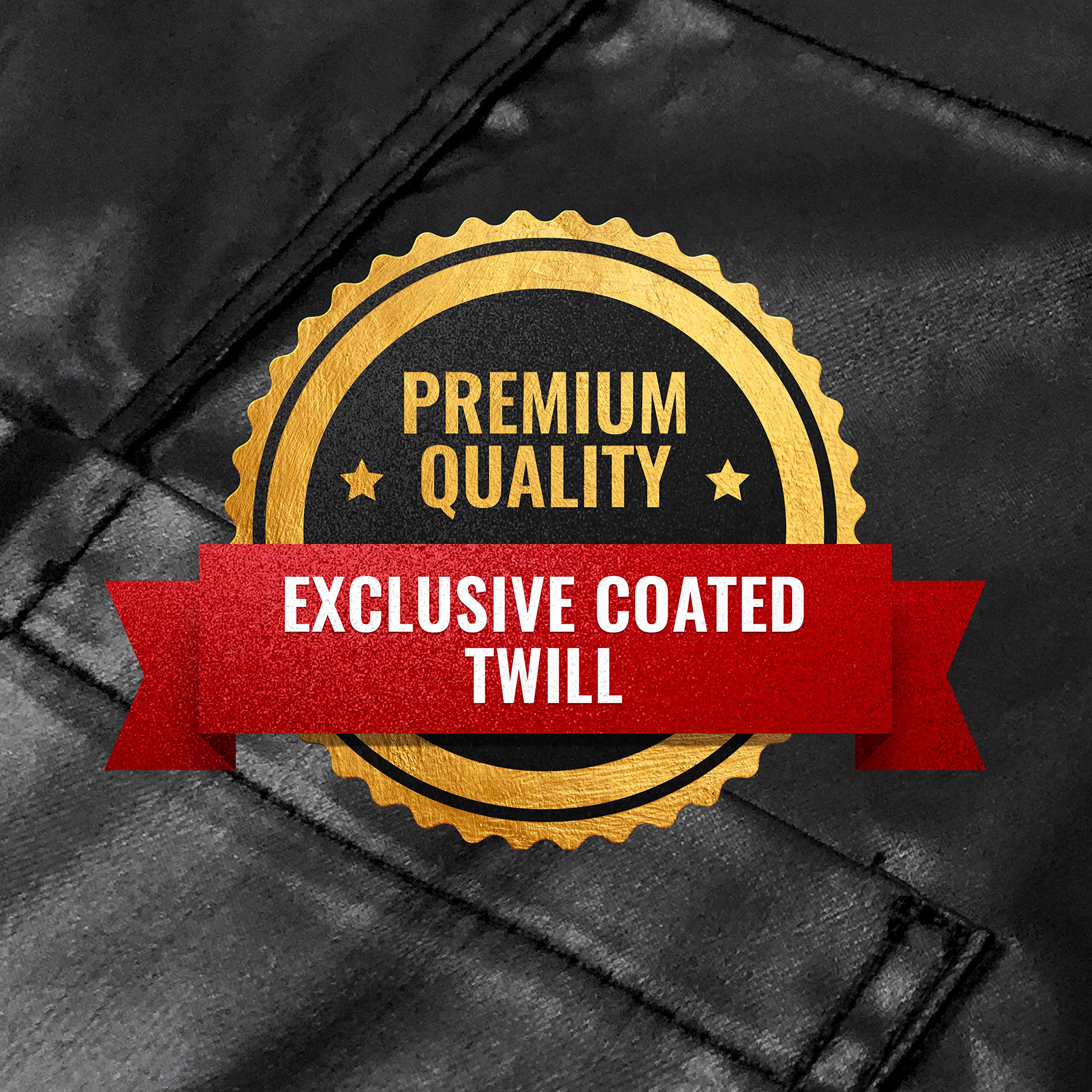 Under Ny Sky Cross-Back Black Apron - Golden Hardware, Coated Twill, Leather Reinforcement, Split-Leg - Adjustable For Men, Wome