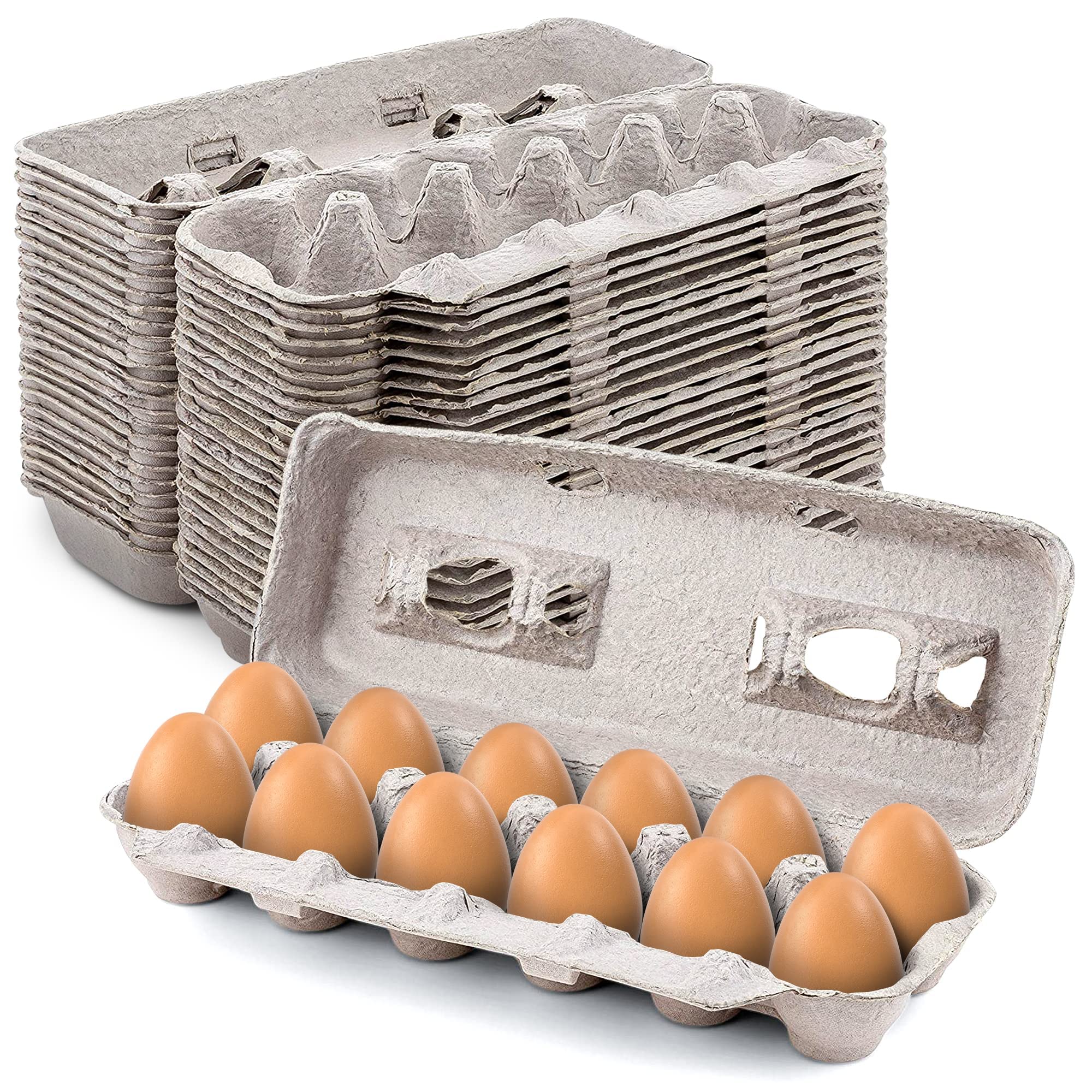 Mt Products Blank Natural Pulp Egg Cartons 1 Dozen 11.50 '' X 4.2 '' X 1.25 '' - Perfect For Chicken Farm (Pack Of 15) - Made In