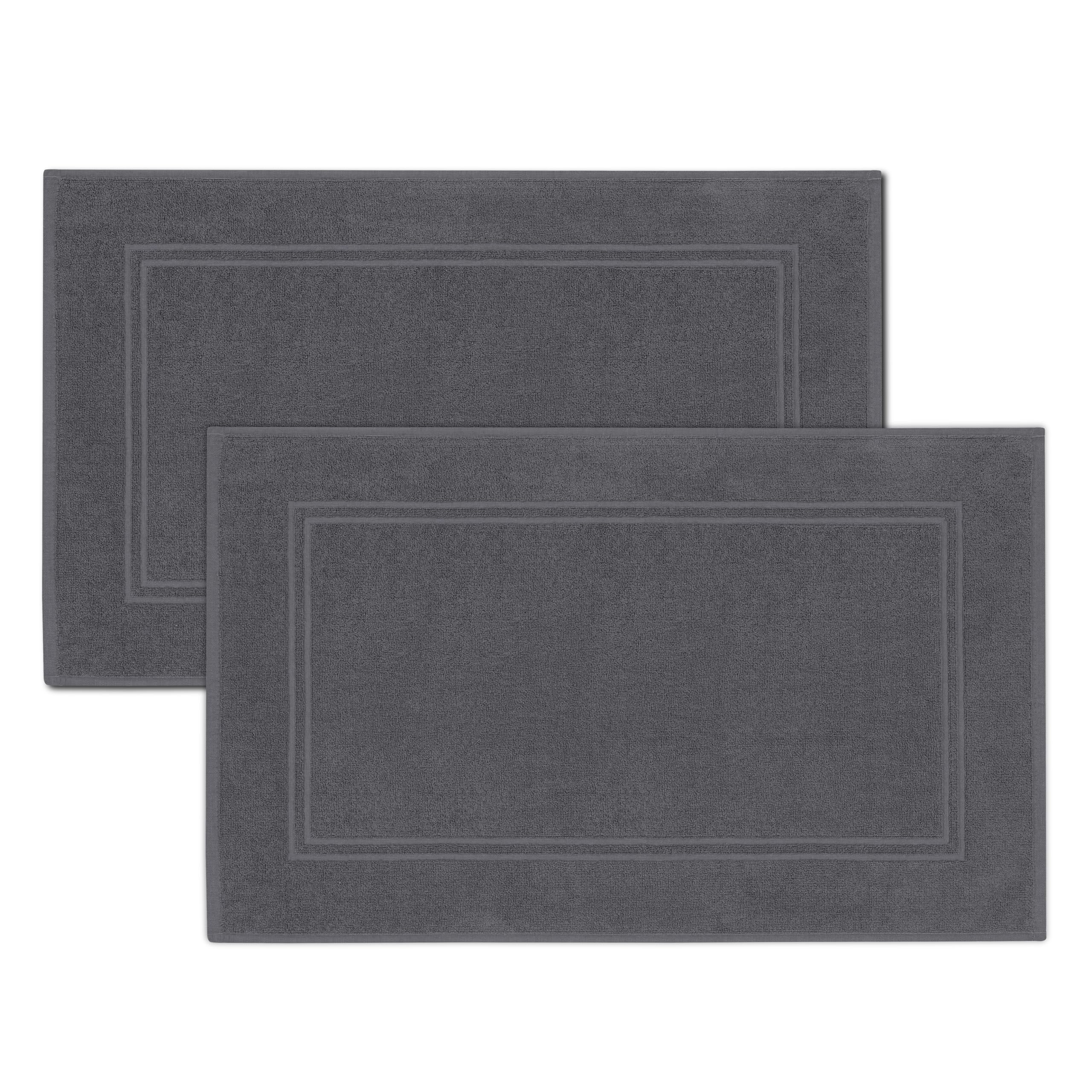 Tens Towels 100% Cotton Bath Mats 20 x 32 Inches  (Not a Bathroom Rug)  Super Absorbent  Hotel Quality Premium Floor Towels  Luxurious Soft & Quick Dry (Pack of 2  Dark Grey)