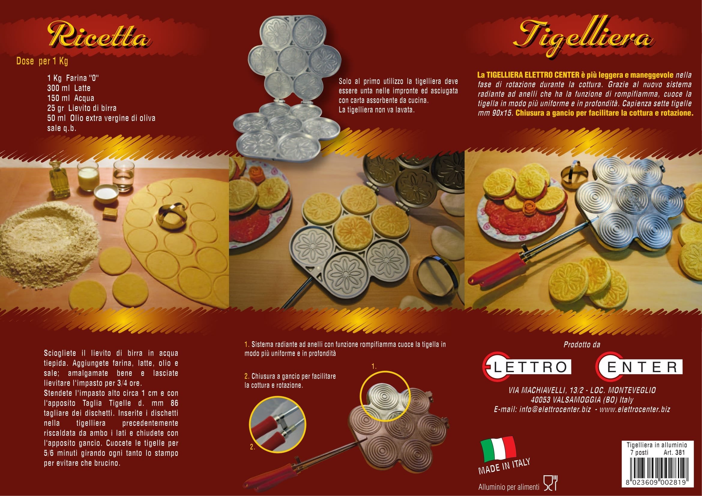 Elettro Center Art.381 Tigelliera, Aluminium, Silver