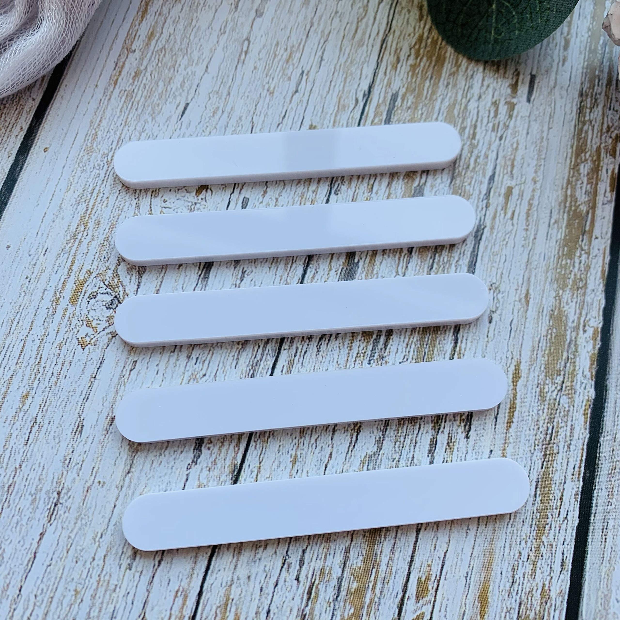 50 Pcs Mini Acrylic Cakesicle Popsicle Sticks For Ice Creamsicle Candy Apple (White)