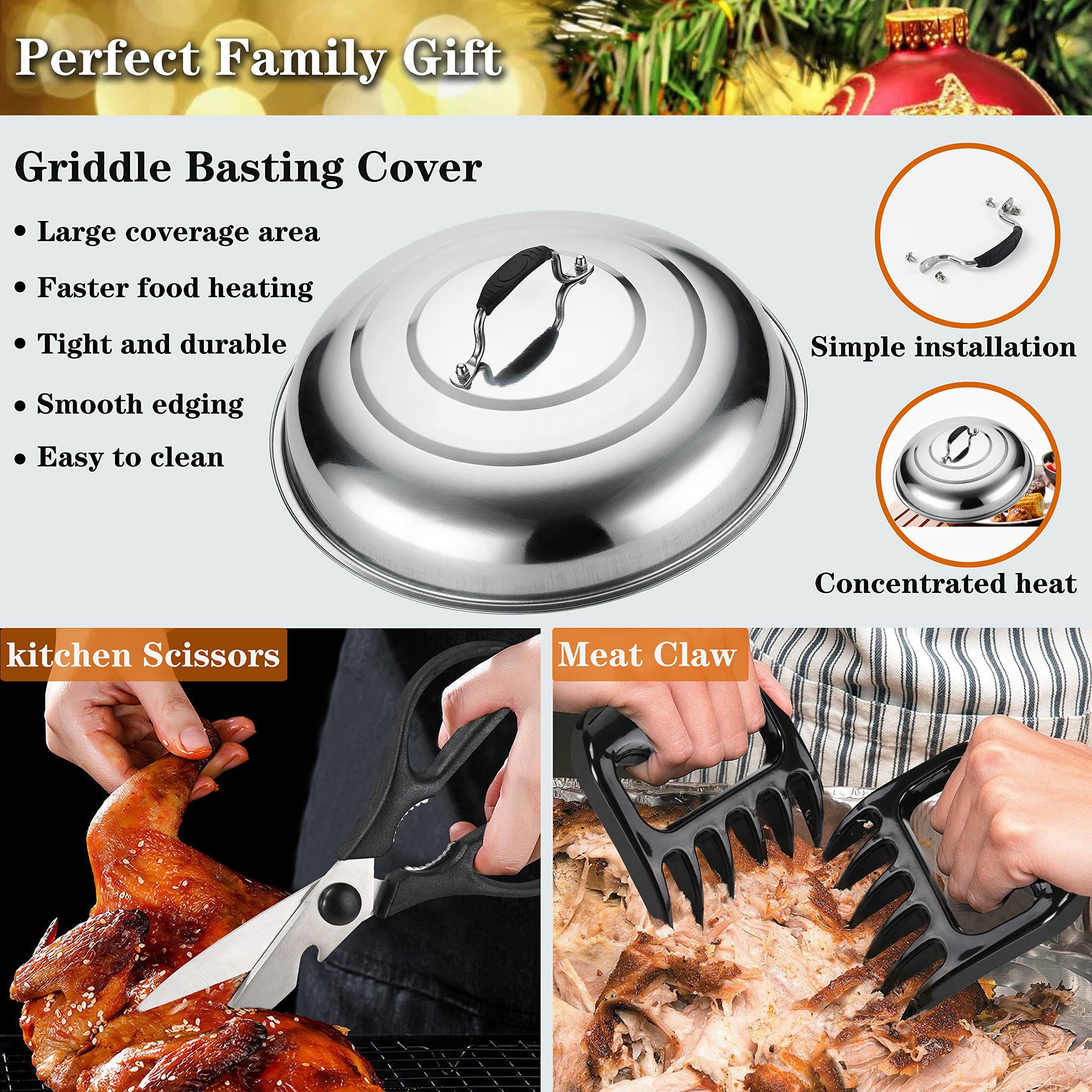 ROMANTICIST Professional Grade Griddle Accessories Kit - 30PCS Flat Top Grill Tools Set for Breakfast  Outdoor Grilling  Teppanyaki - Heavy Duty Griddle Spatula Scraper Burger Press - Ideal Grill Set
