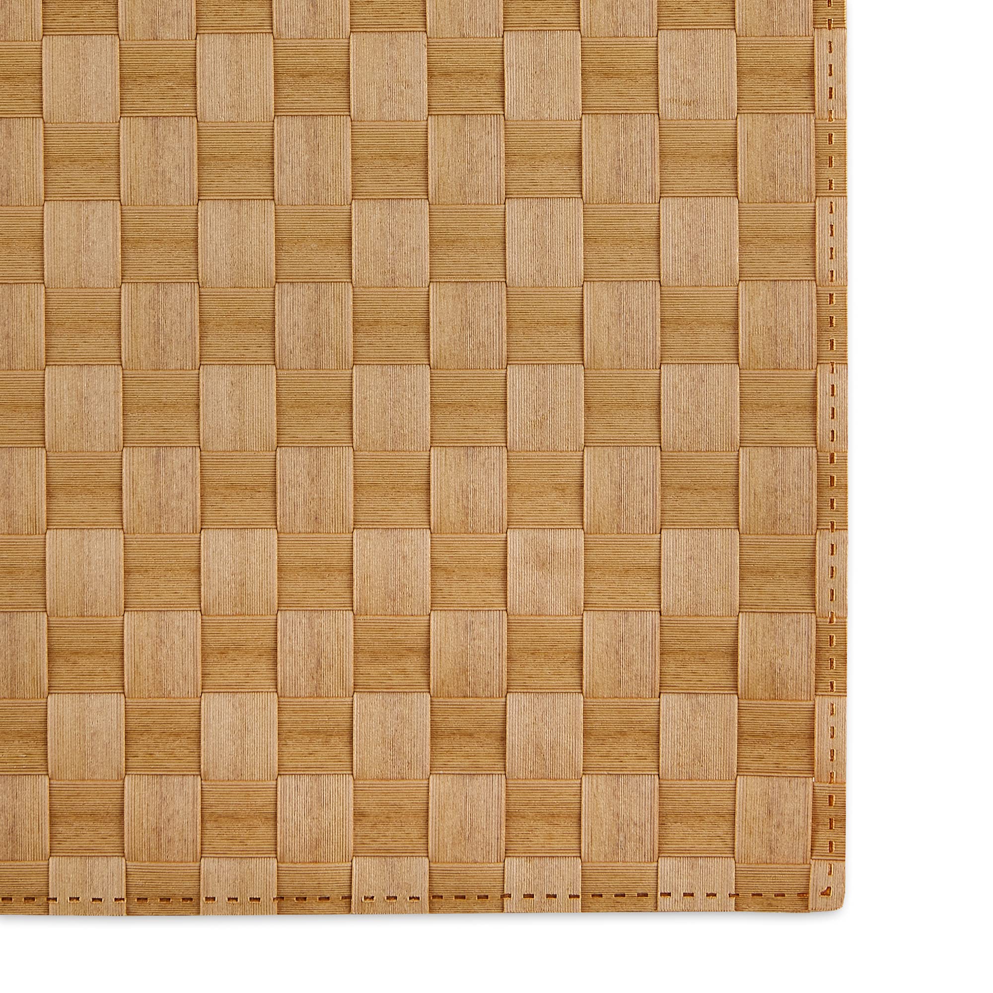NATURAL BASKETWEAVE RECTANGLE WOVEN PLACEMAT SET/4