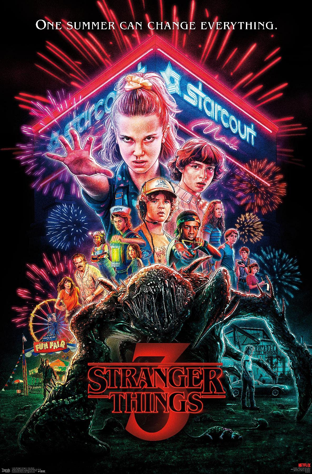 Trends International Netflix Stranger Things: Season 3 - One Sheet Wall Poster, 22.375'' X 34'', Unframed Version