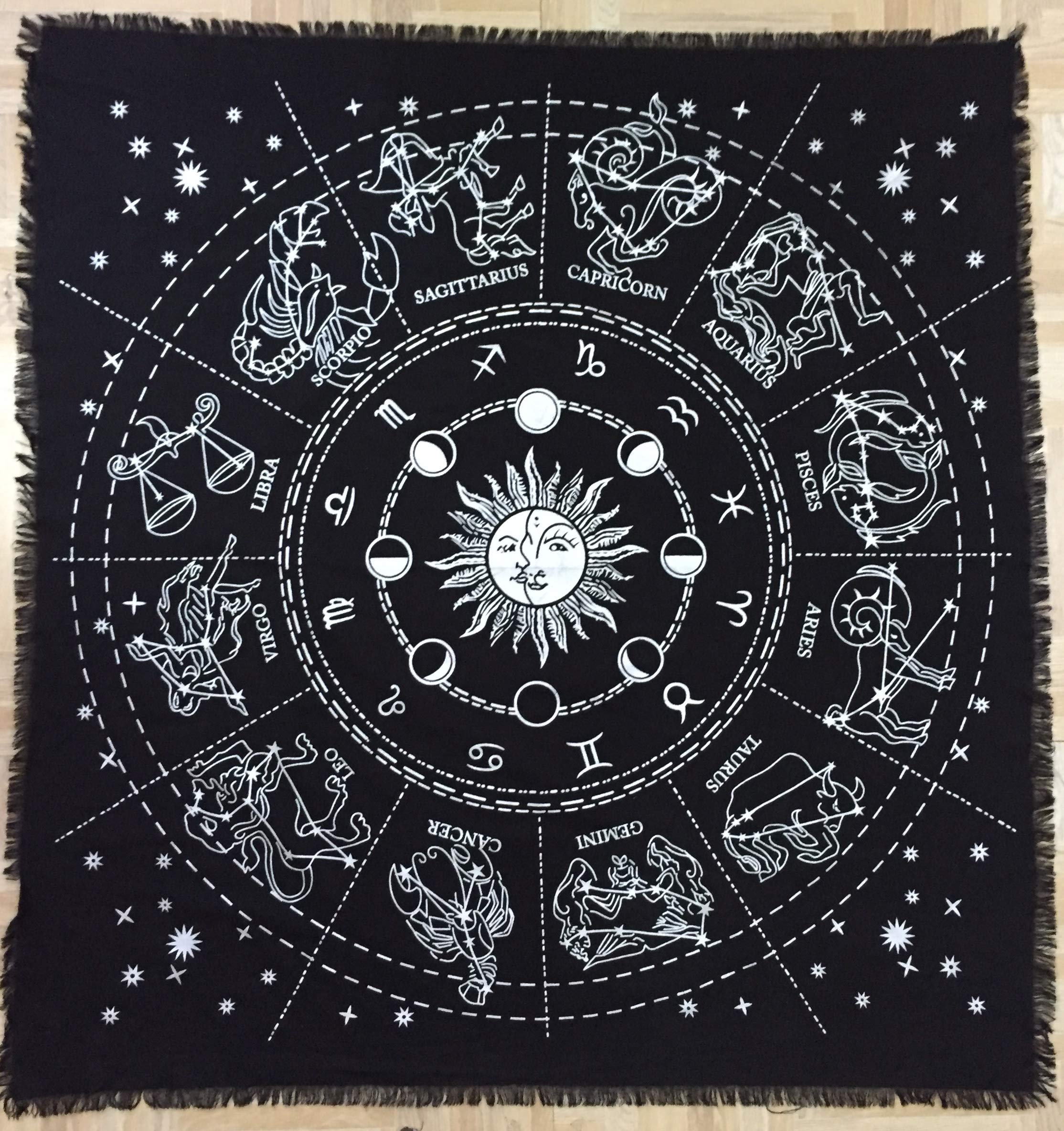 Indian Consigners Altar Cloth Zodiac Witchcraft Alter Tarot Spread Top Cloth Wiccan Square Spiritual 24 By 24 Sacred Cloth Unive