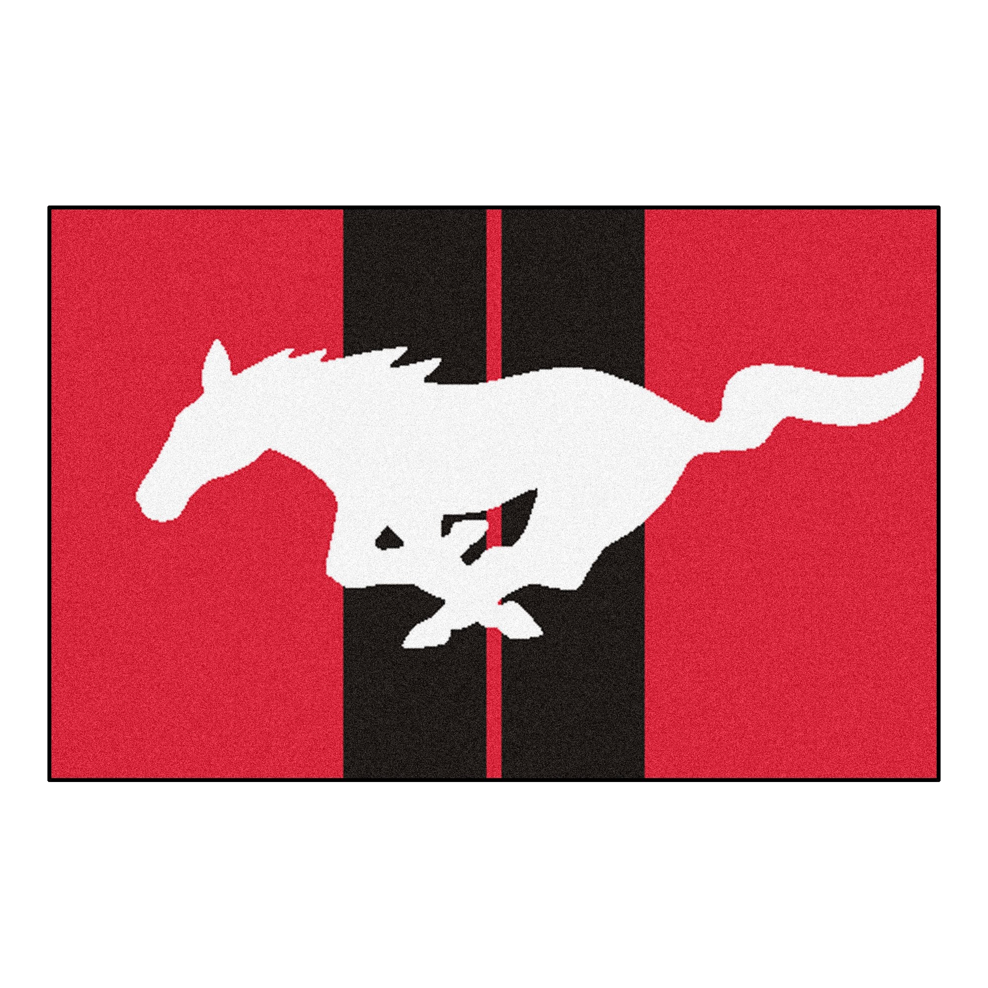 FANMATS 16666 Mustang Horse Starter Rug - Red