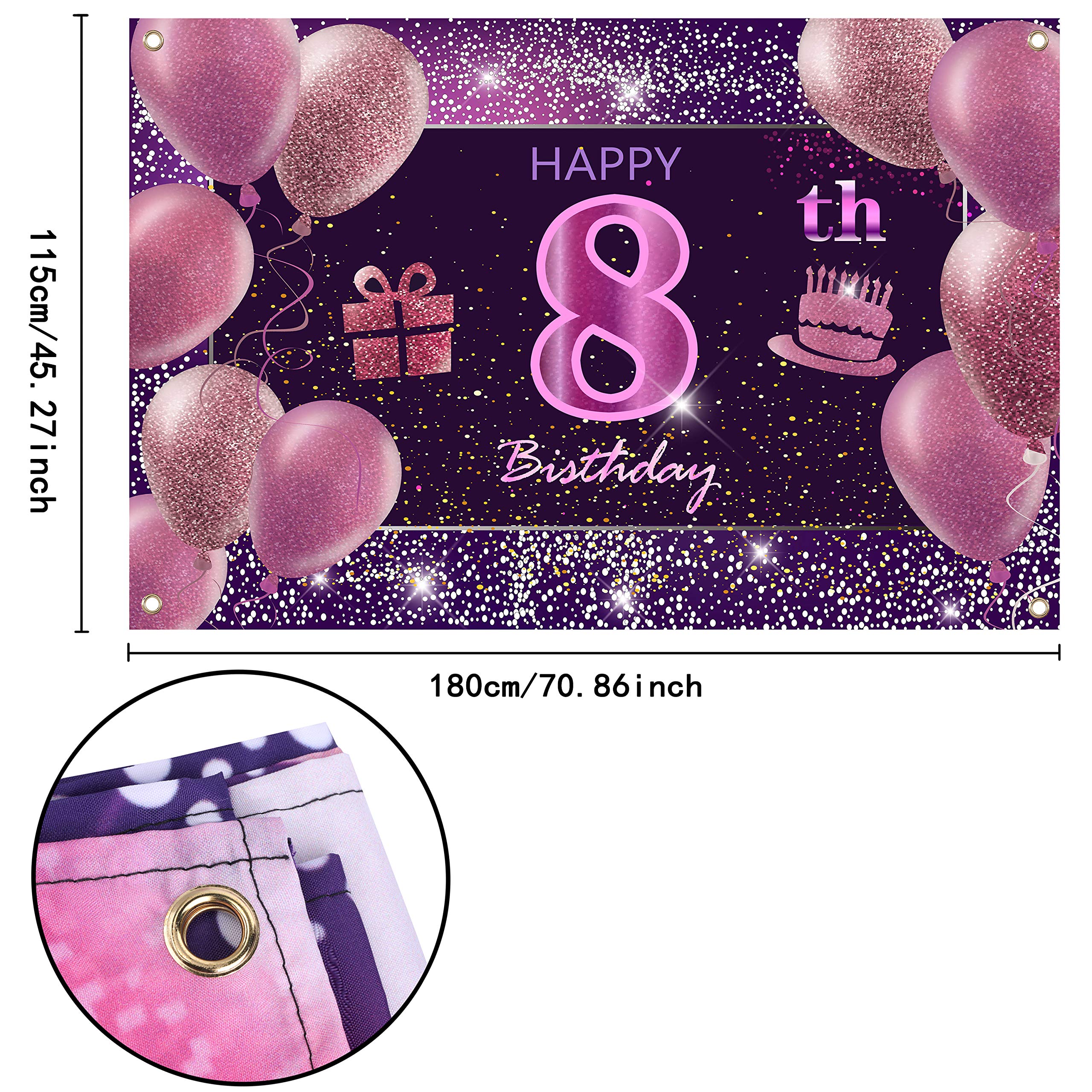 8Th Birthday Decorations For Girls Imisi Happy Birthday Banner Pink Decorations For A Party Birthday Backdrop For Women