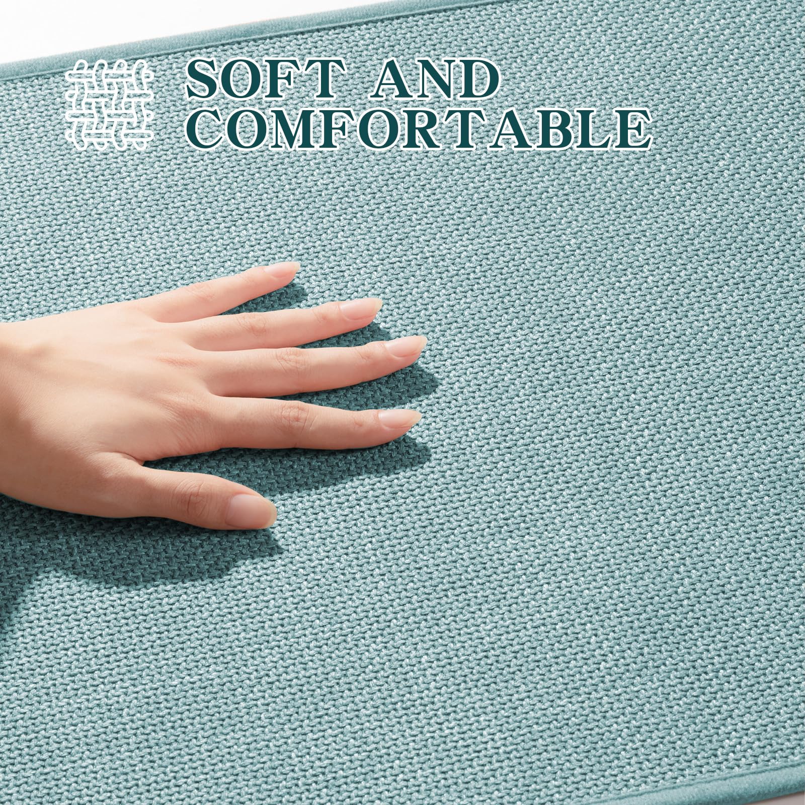 Chakme Bathroom Rugs Mat 47X25, Ultra Thin Non Slip Bath Mat Large Quick Dry Absorbent Bath Mat For Bathroom Floor, (Navy Blue,