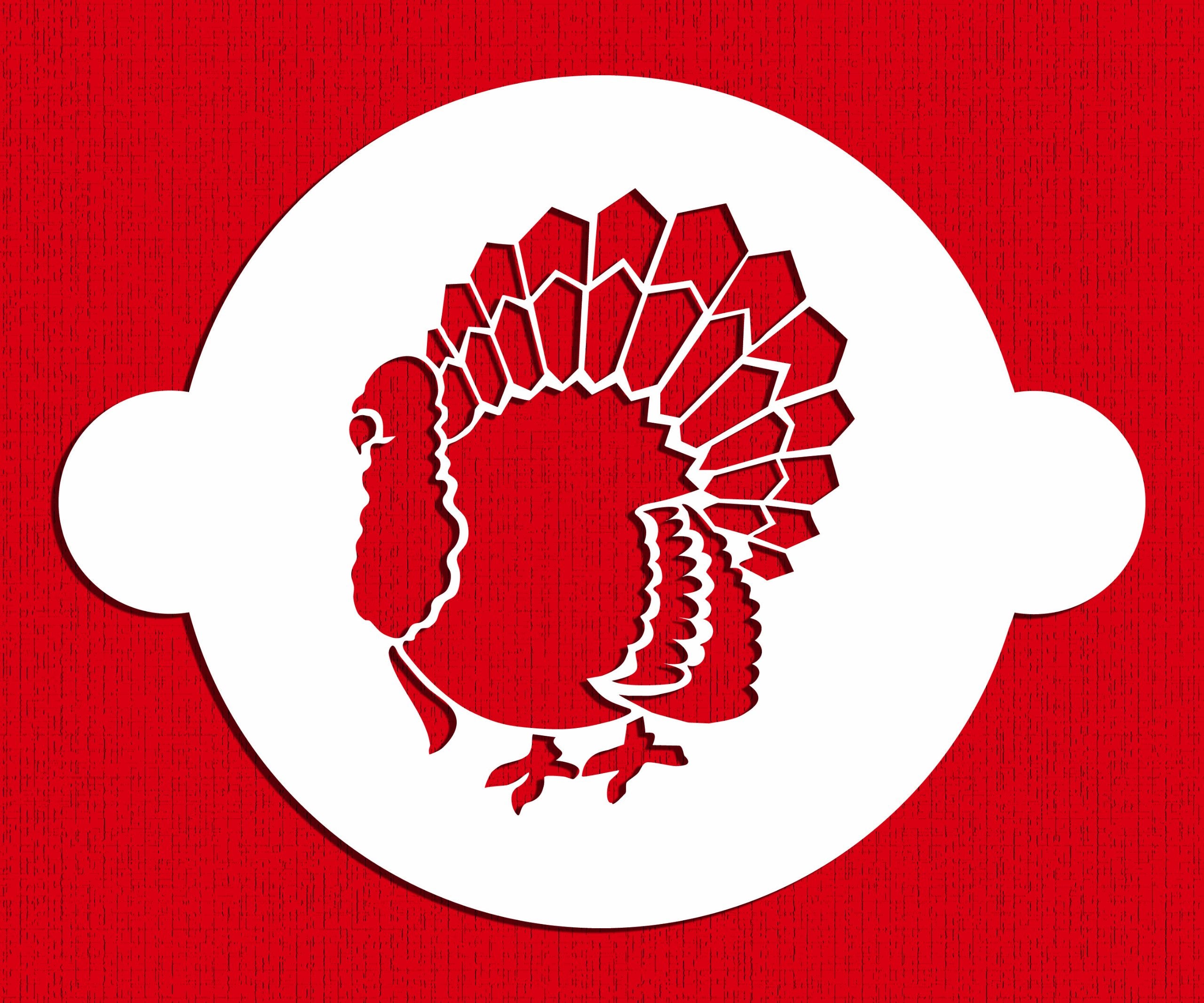 Designer Stencils Thanksgiving Turkey Cake Stencil, Beige/Semi-Transparent