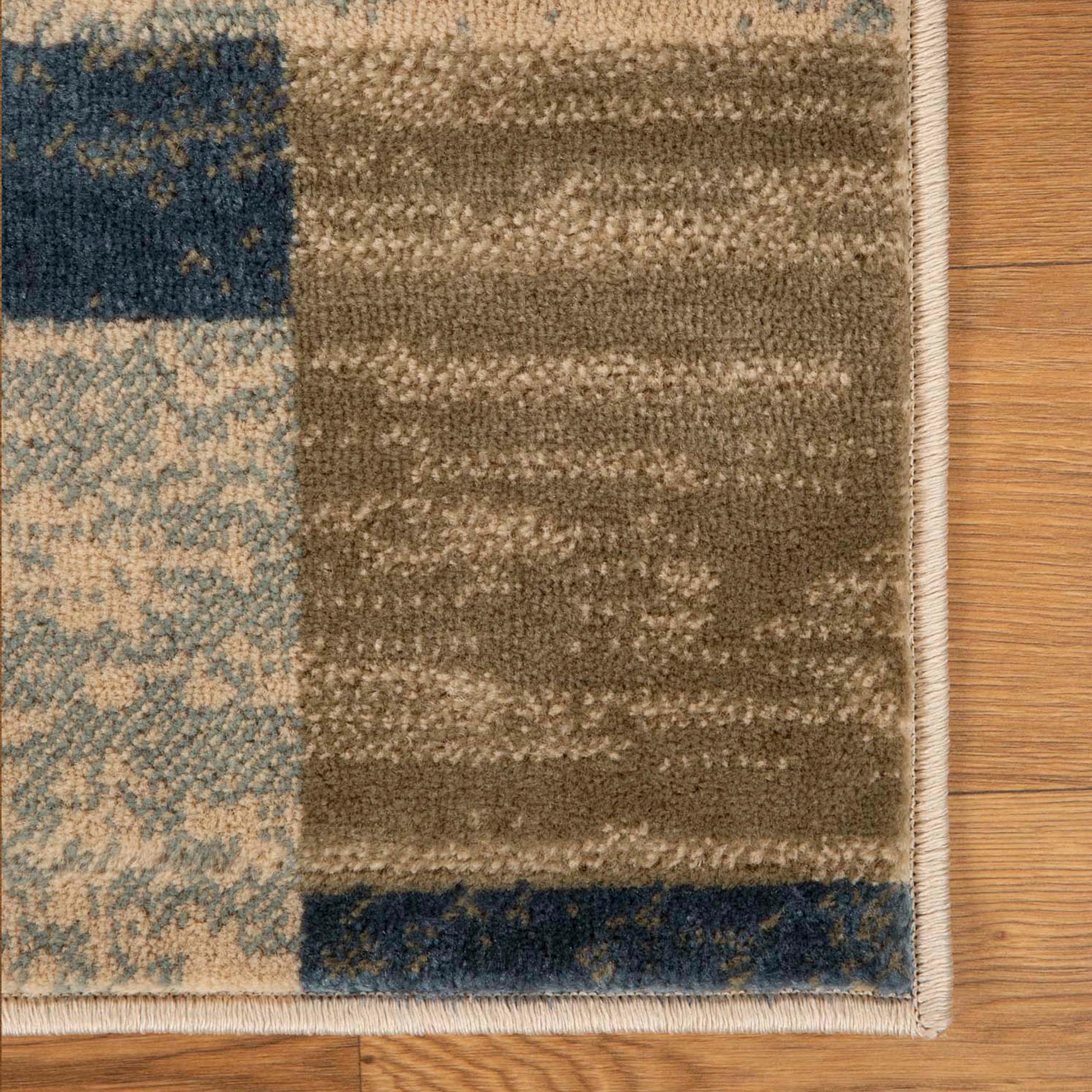 Superior Indoor Area Rug, Jute Backed, Modern Geometric Patchwork Floor Decor for Bedroom, Office, Living Room, Entryway, Hardwo