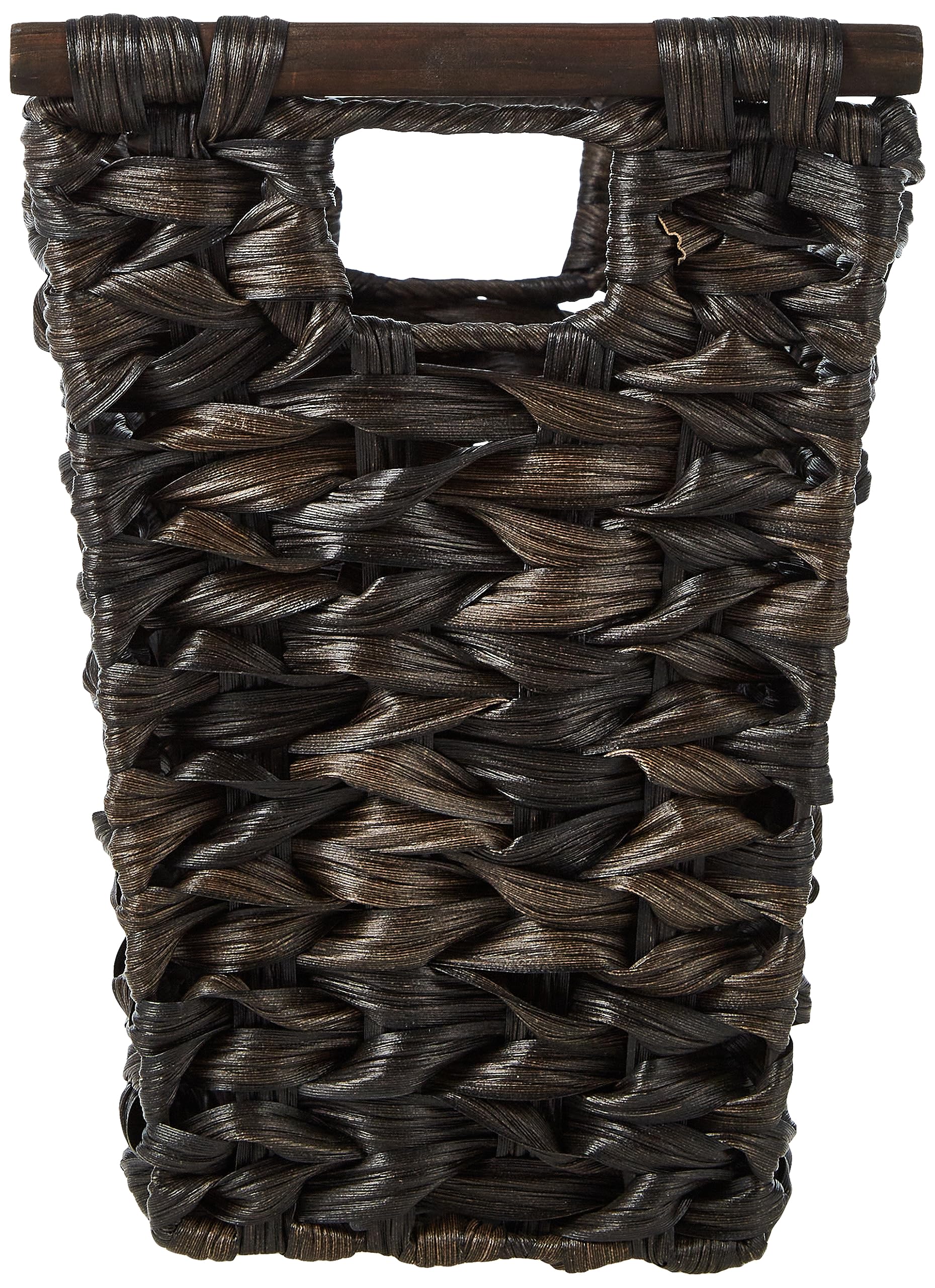 Whitmor Split Rattique Driftwood Brown Waste Basket