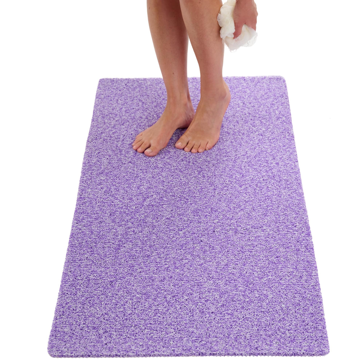 Soft Shower Mat Non Slip - Pvc Loofah Inside Or Outside Showers, Bathtubs, Bathrooms, And Wet Areas - Safe For Textured Tiled An
