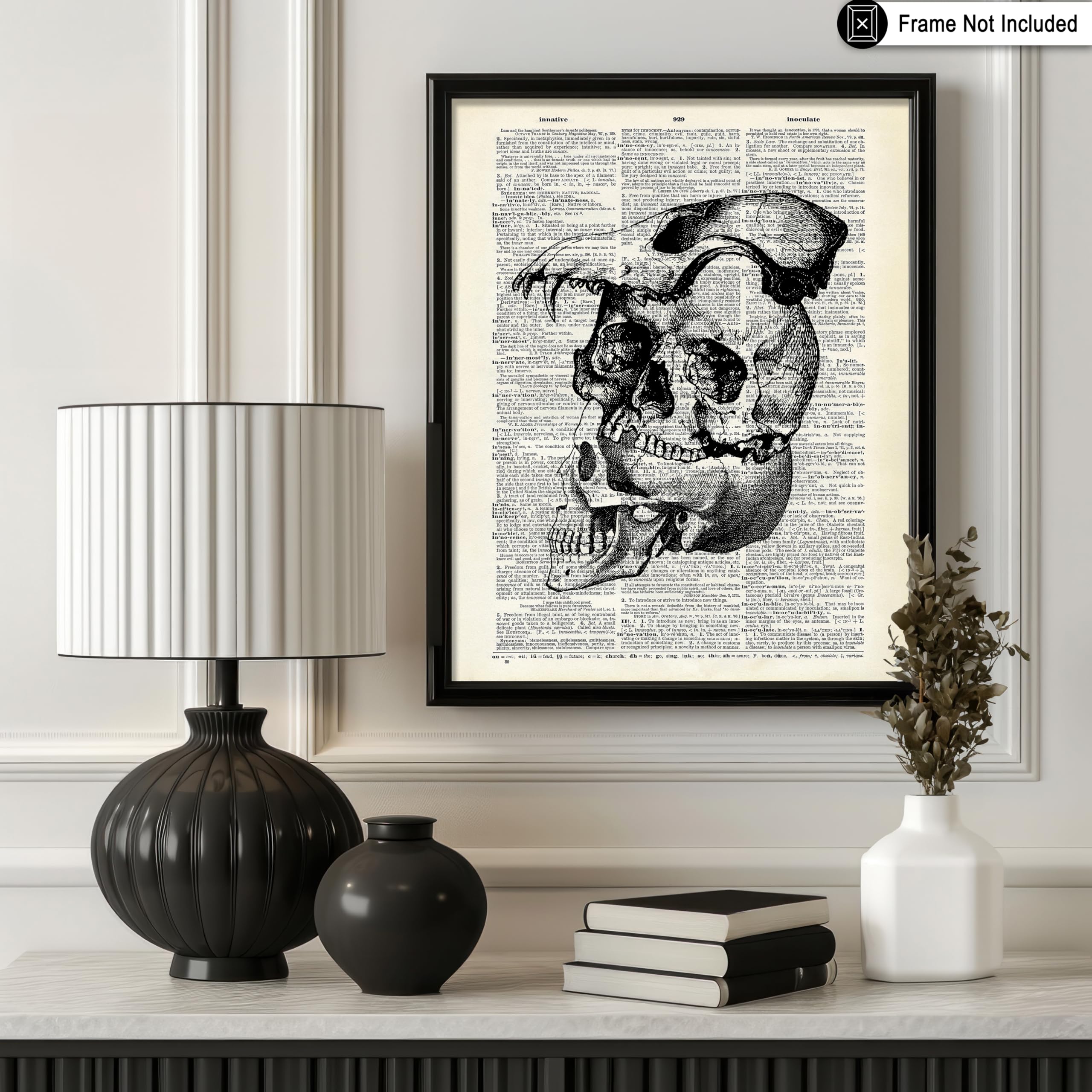 Poster Master Dictionary Art Poster - Layered Skull Print - Skeleton Art - Animal Skull Art - Gift For Him, Her - Gothic Wall De
