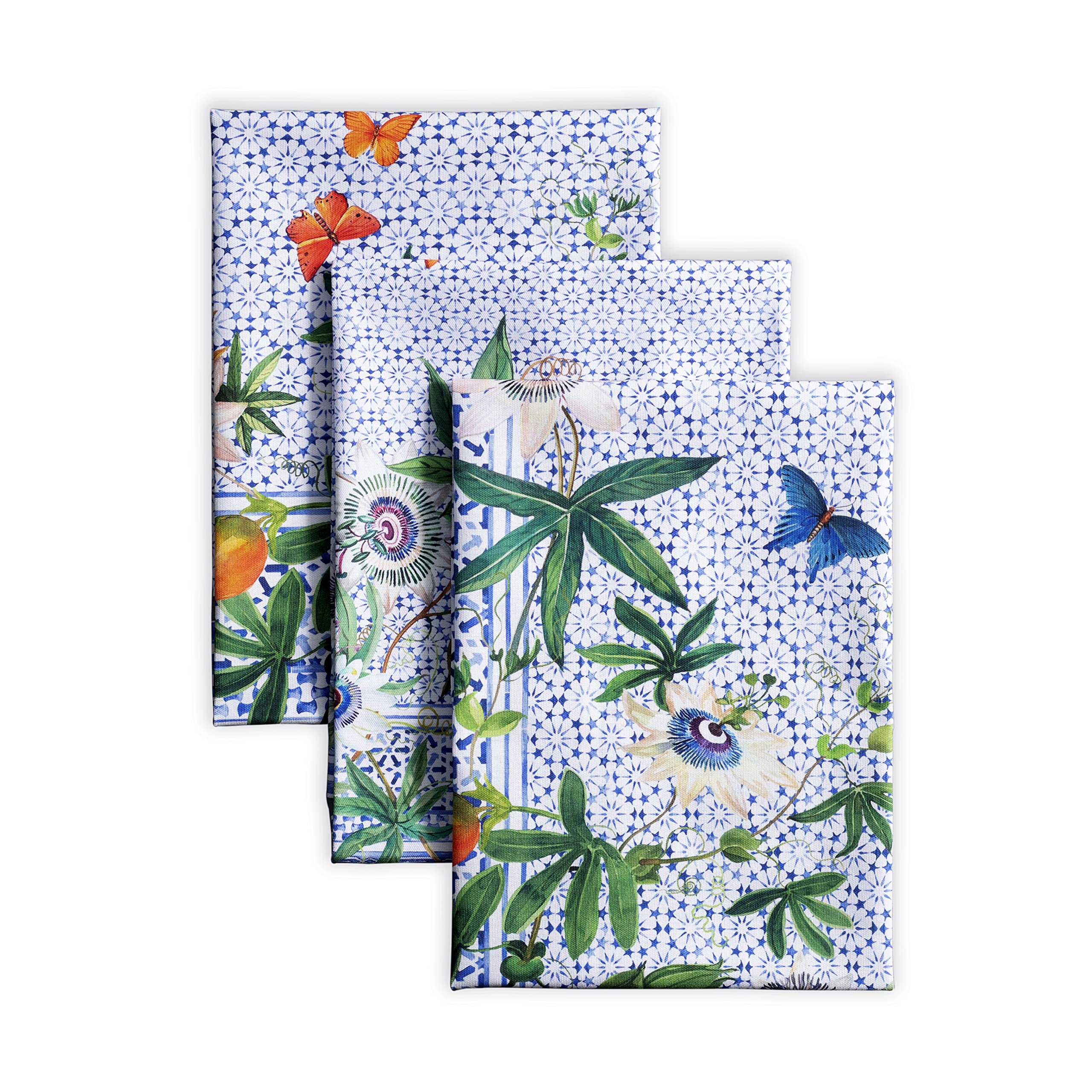 Maison D' Hermine Kitchen Towel 100% Cotton Set Of 3 Kitchentowels Tea Towels For Gifts, Table Cleaning, Dining, Buffet Parties