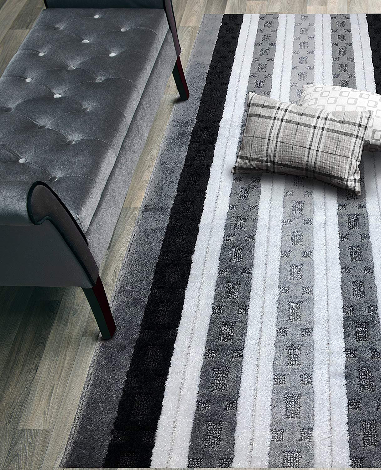 ORFA HOME Custom Length Hallway Runner Rug,Slip Resistant,Chain Anthracite, 26 Inch X 18 feet, Sold and Priced Per Foot