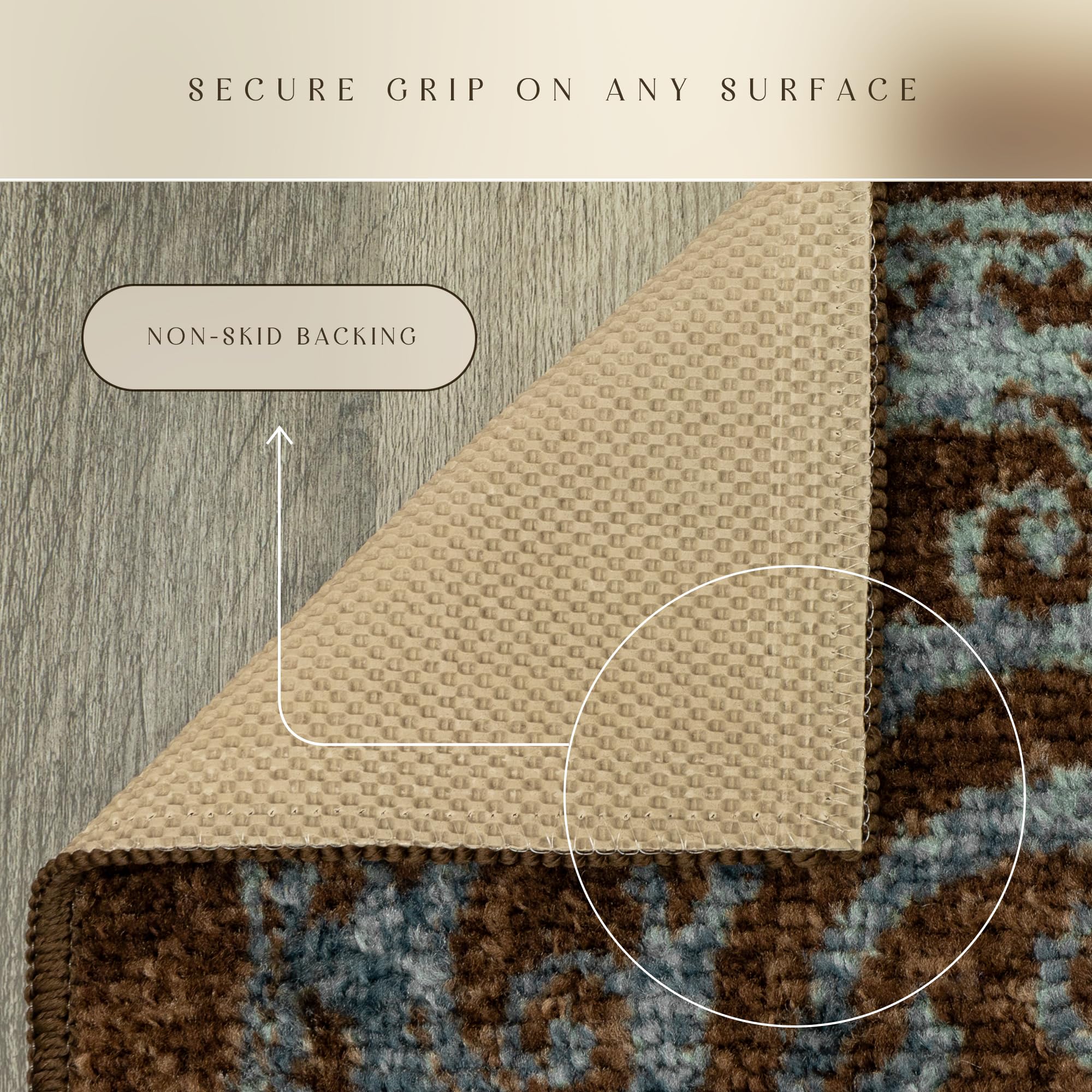 Maples Rugs Pelham Transitional Area Rugs - Made in USA - Washable, Non Slip, Pet-Friendly Mat for Bedroom, Office, and Entryway