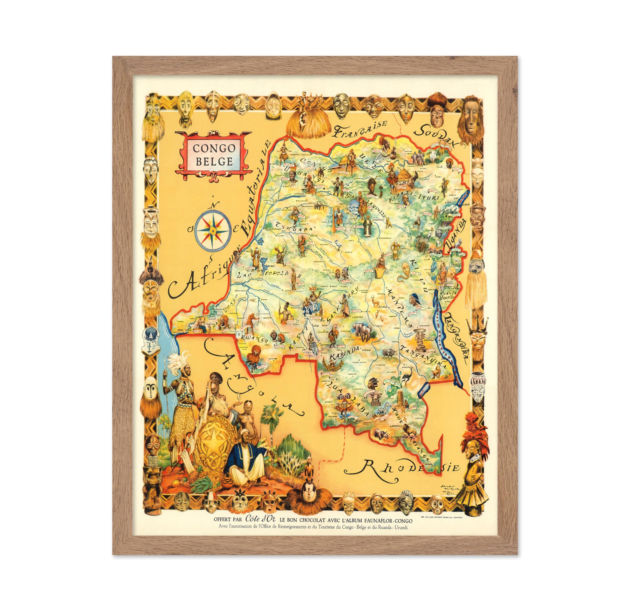 Poster Master Vintage Poster - Retro Belgian Congo Print - Belgian Congo Pictorial Art - Gift for Men, Women, Travel Lover - Chi