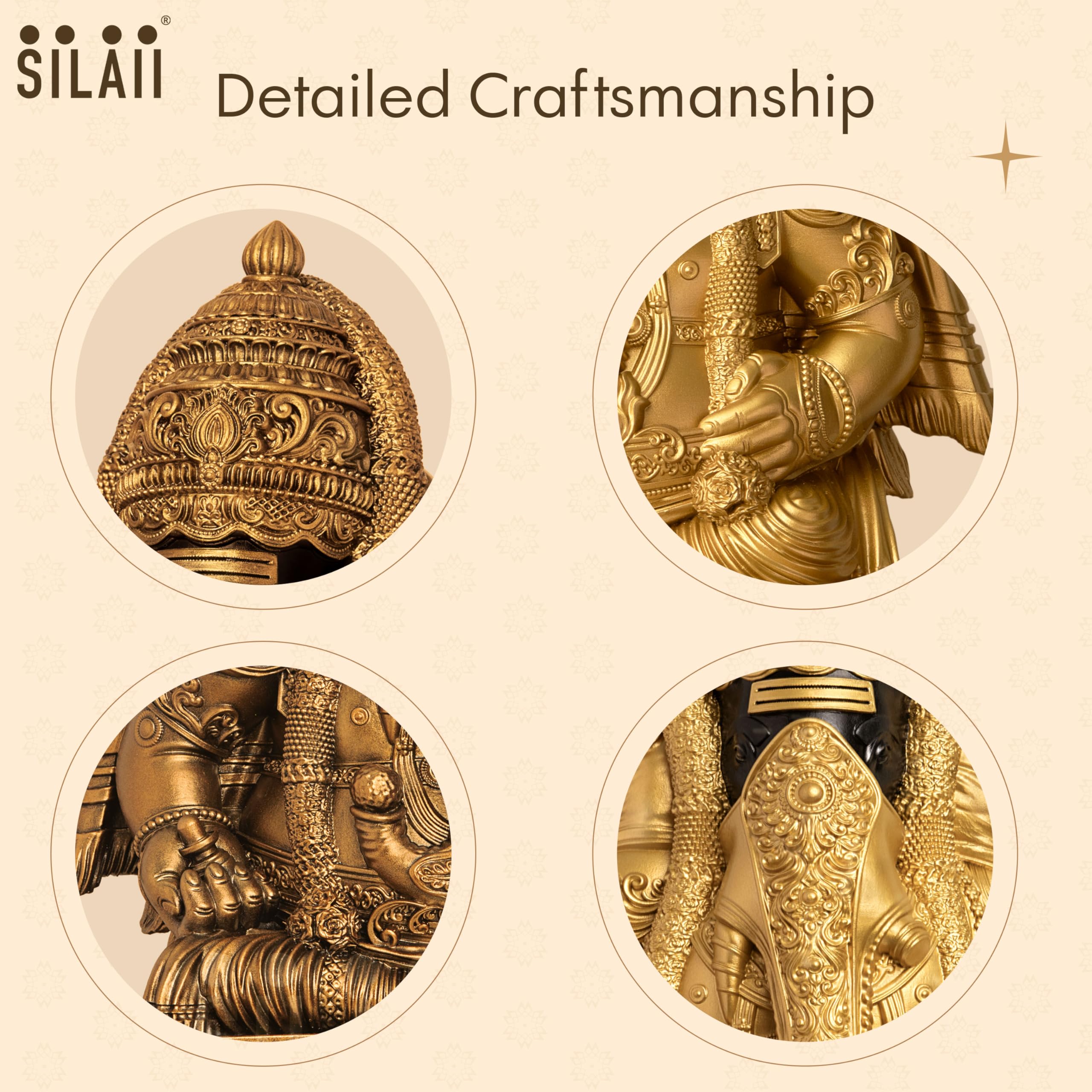 Silaii Pillayarpatti Karpaga Vinayagar Idol  Sacred Wish-Granting Ganesha Murti Showpiece & Statue For Home Decor, Pooja Room, H