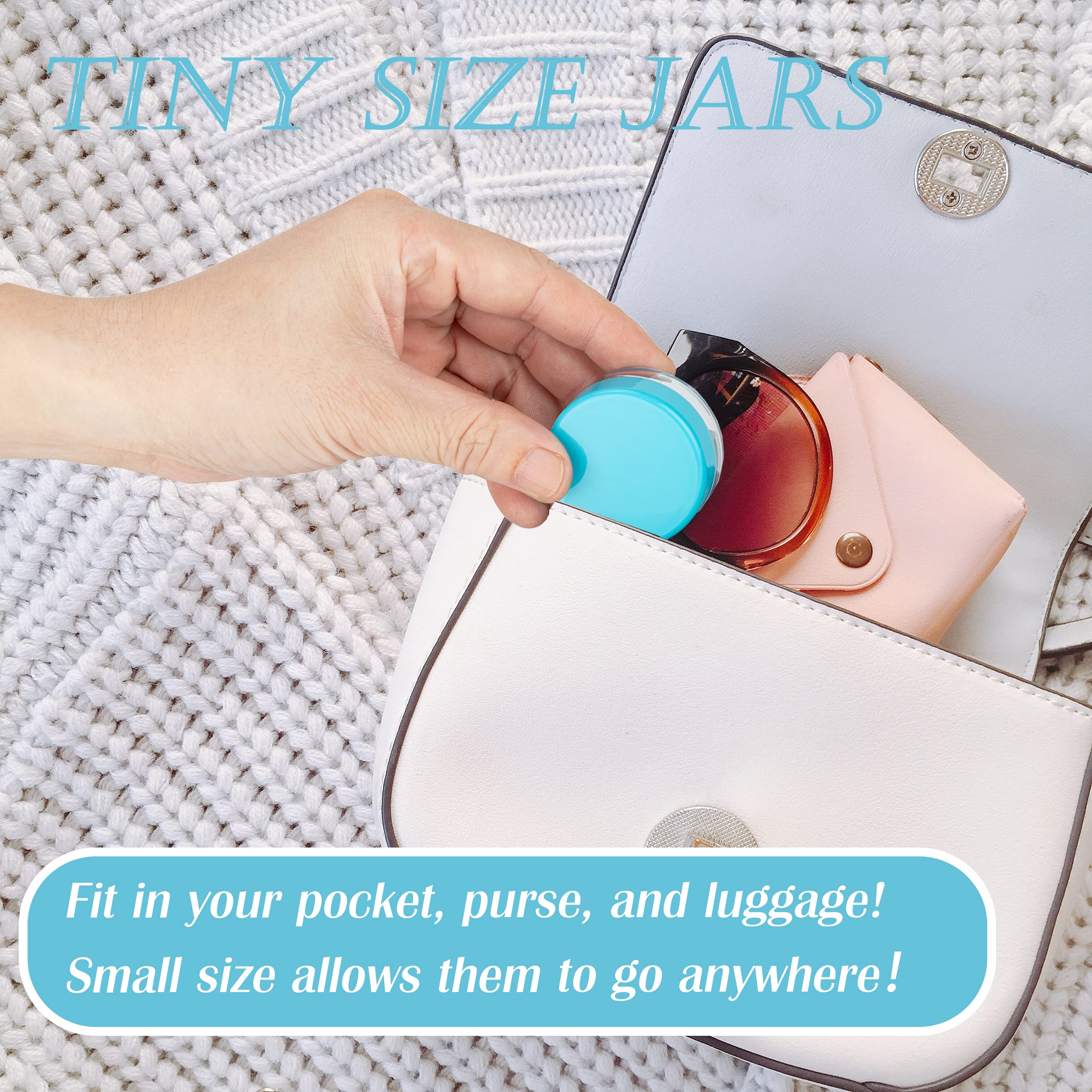 Zejia 10 Gram Sample Containers, 20 Count Cosmetic Containers With Lids, Refillable Empty Sample Jars, Small Plastic Containers