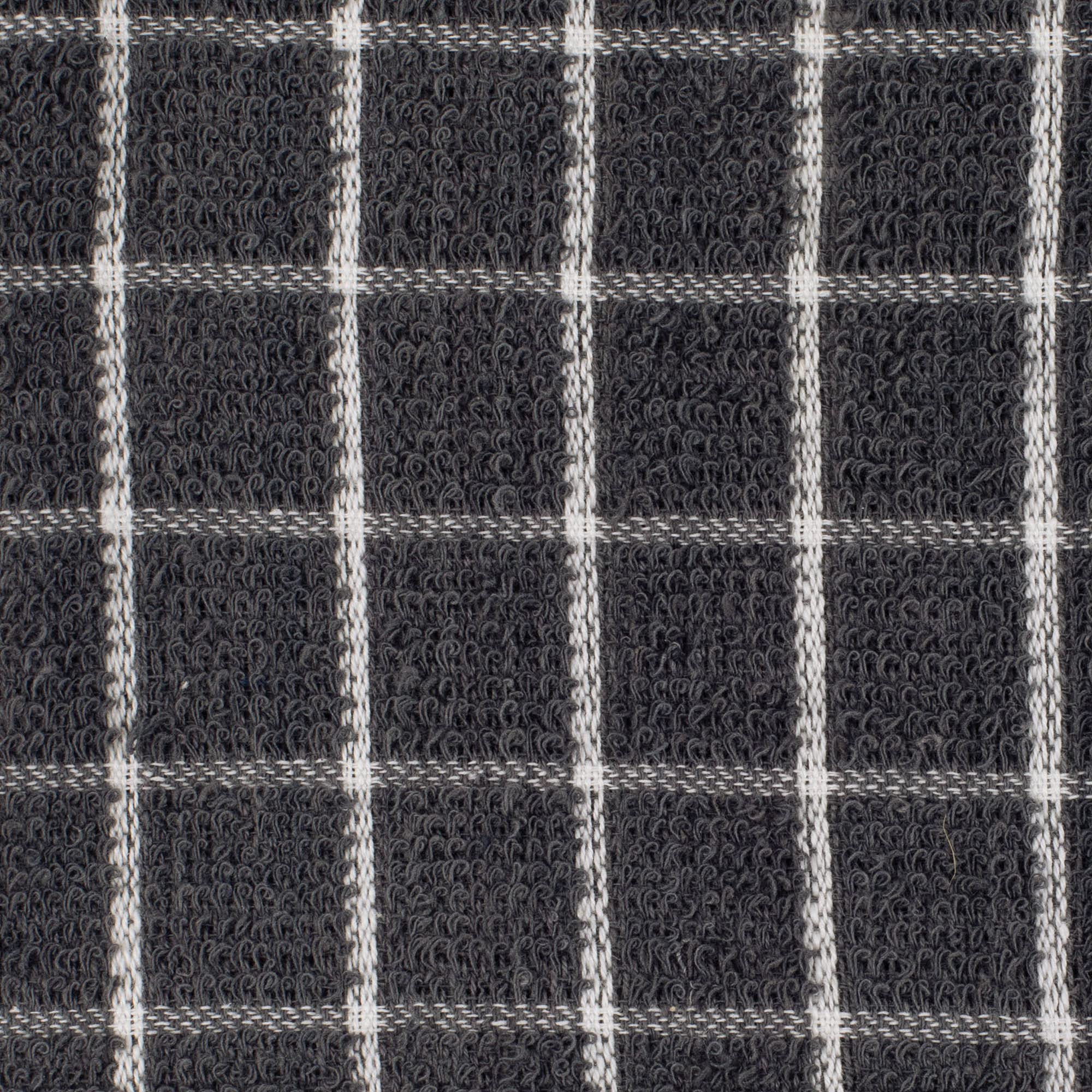 Dii Basic Terry Collection Windowpane Dishcloth Set, 12X12, Gray, 6 Piece